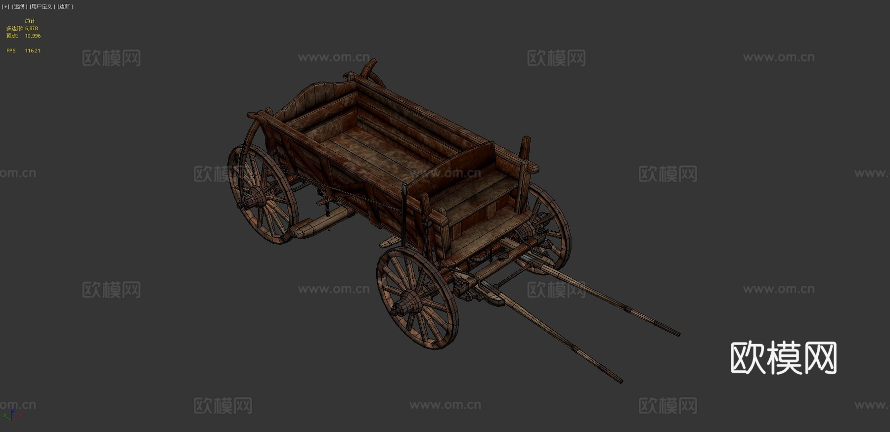 中式古代马车厢3d模型