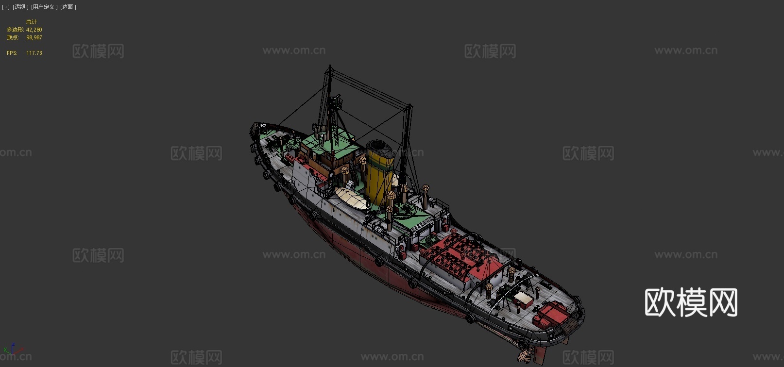 J.R.More 拖轮货船3d模型