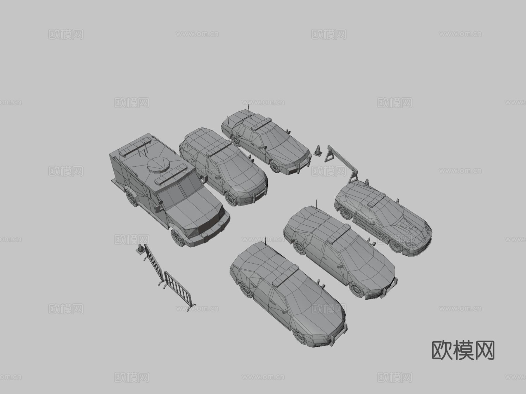 警车 公务车 汽车3d模型