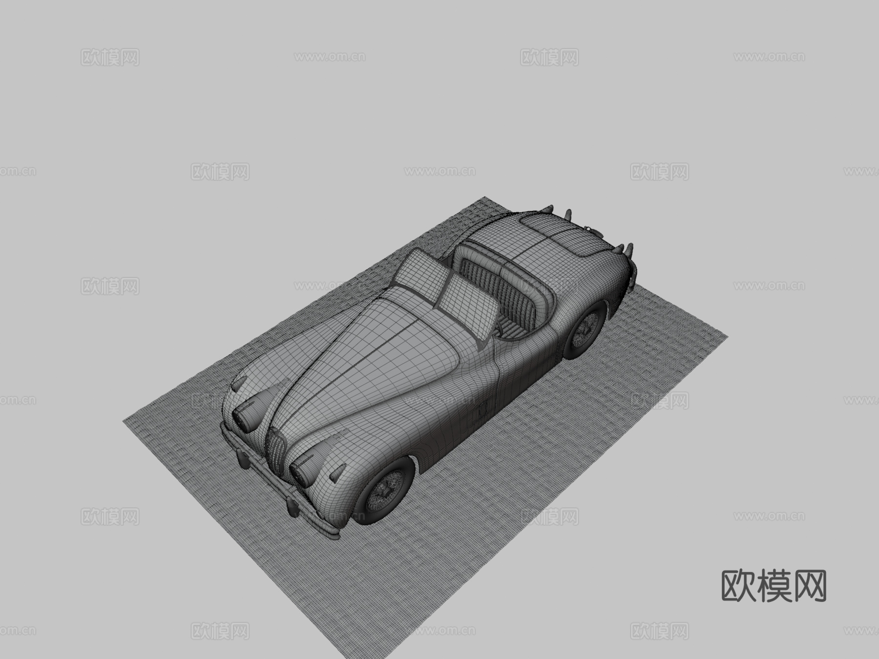 捷豹 XK140 敞篷跑车3d模型