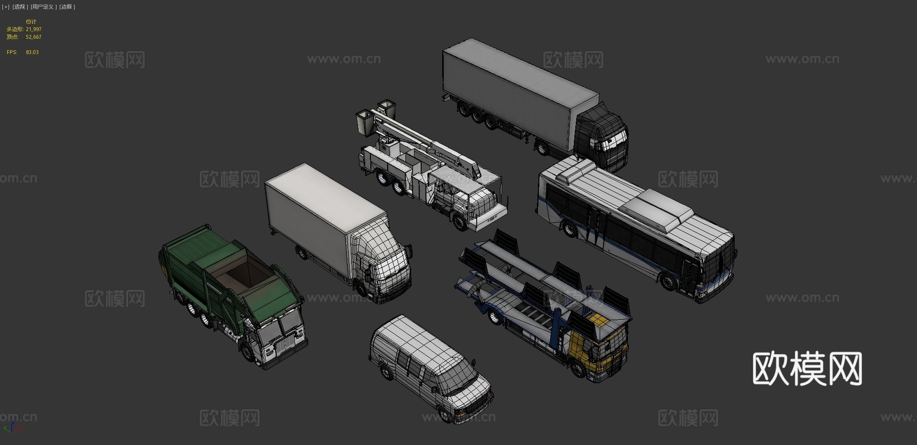 汽车 卡车 货运车3d模型