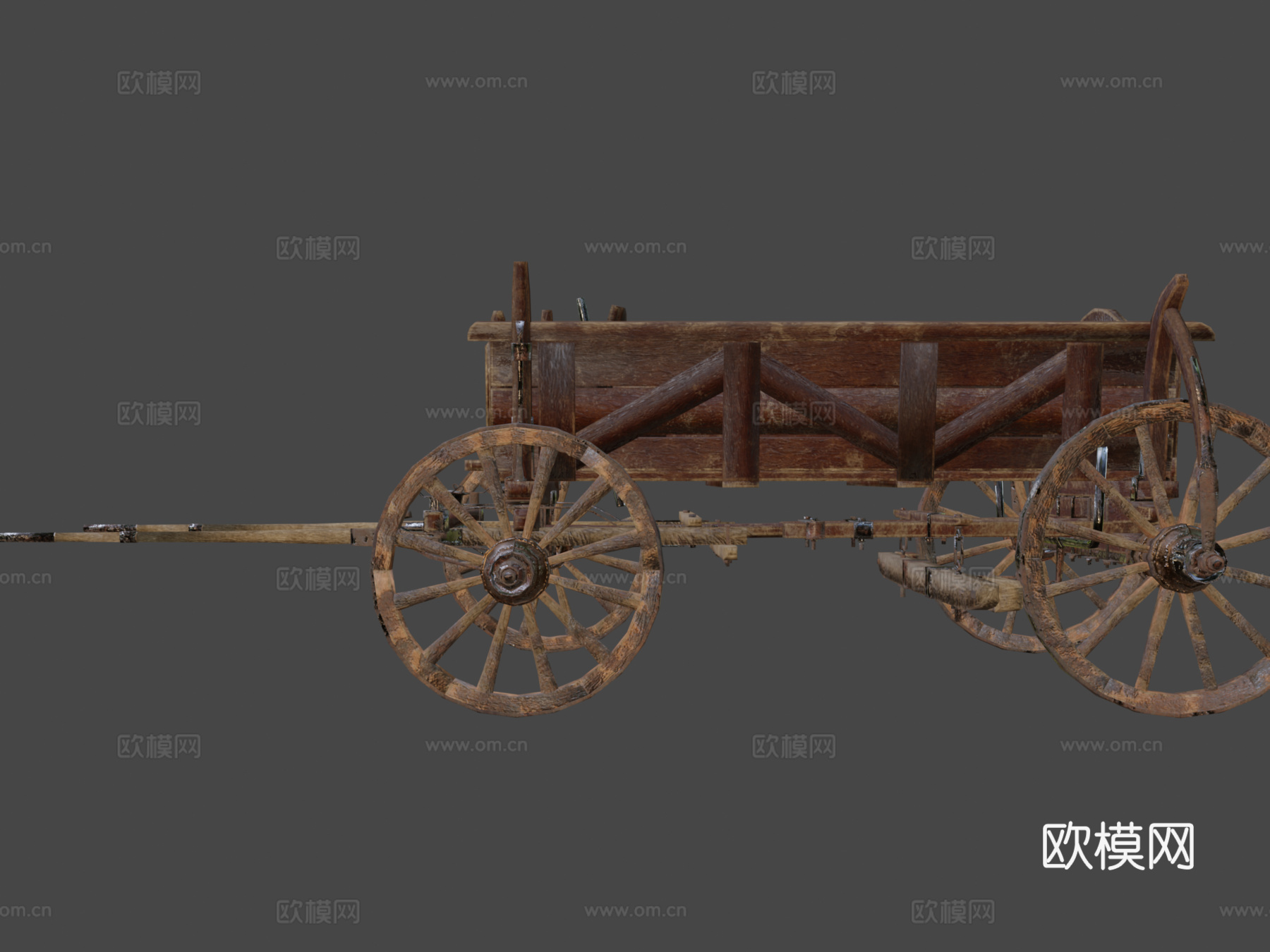 中式古代马车厢3d模型