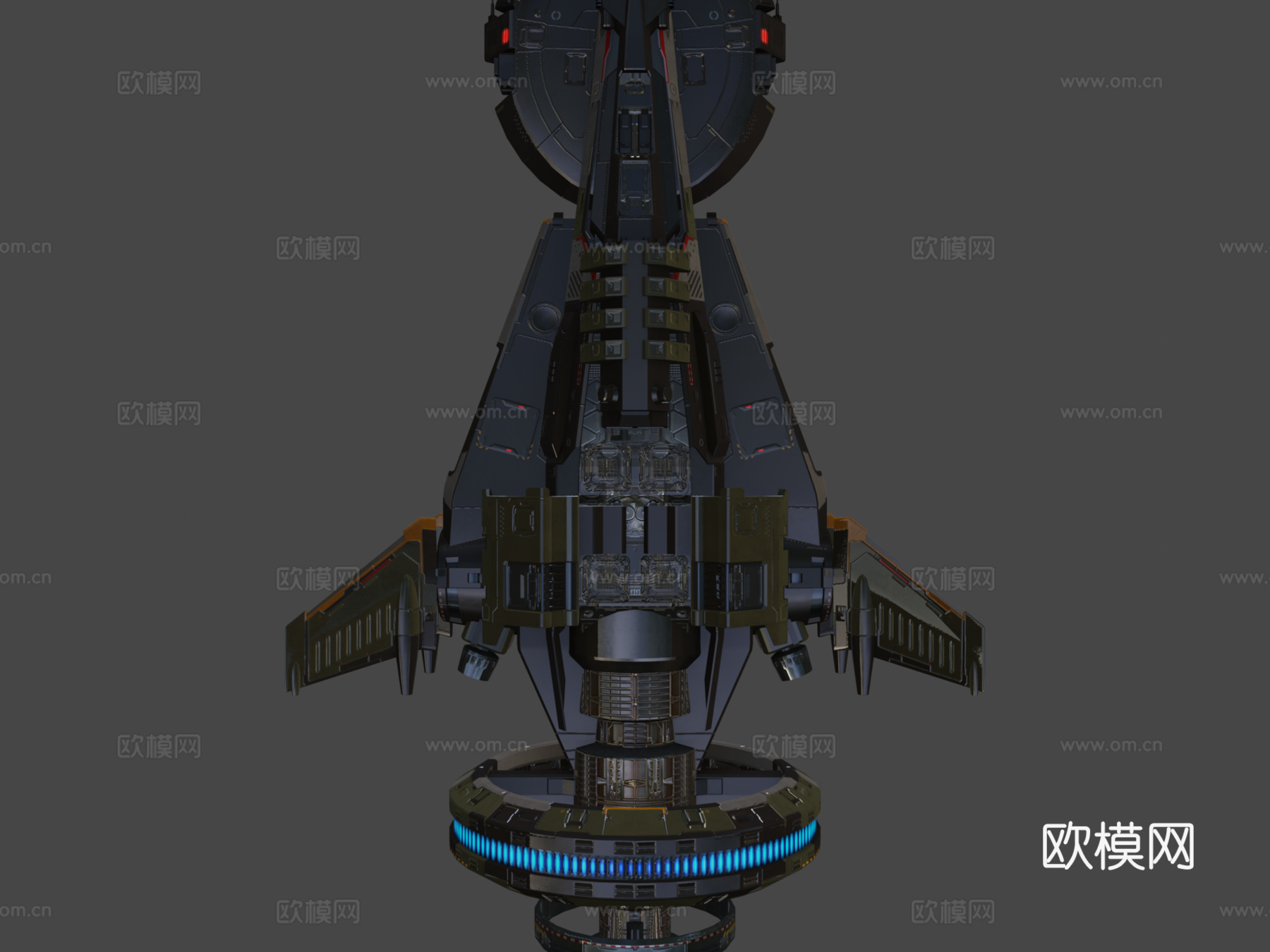 基罗斯驱逐舰太空船3d模型