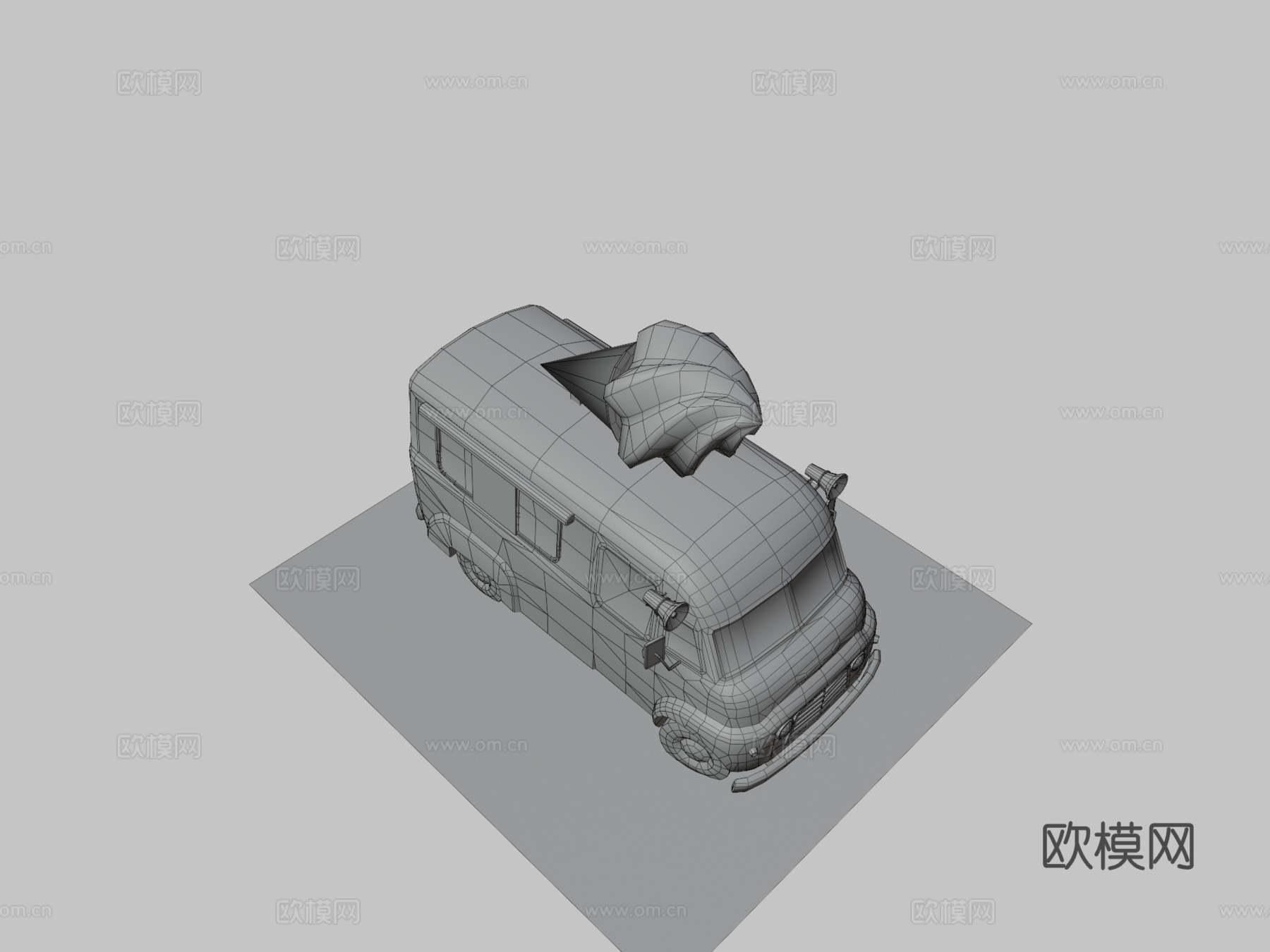 冰淇淋面包车 汽车su模型