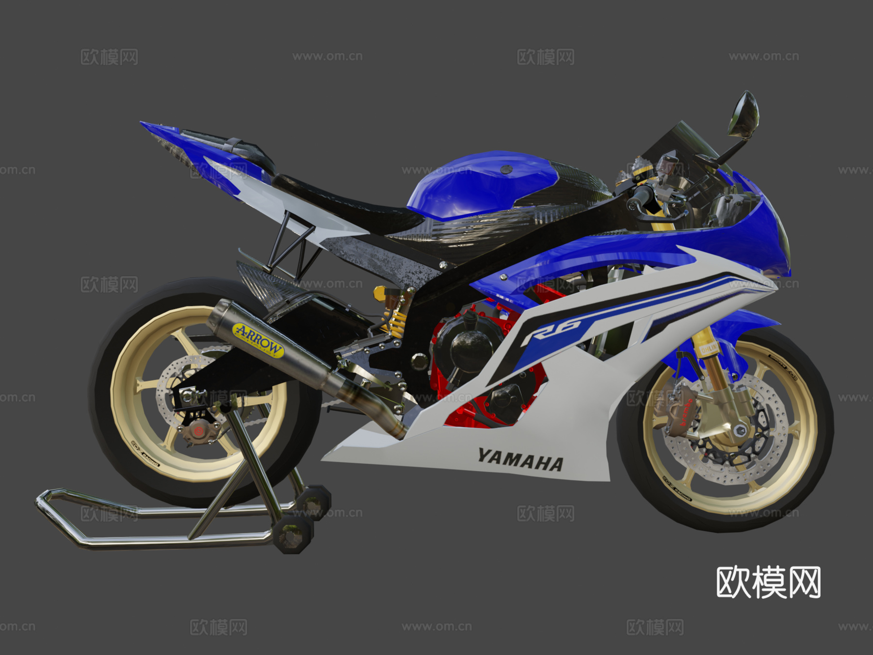 雅马哈 YZF R6摩托车3d模型