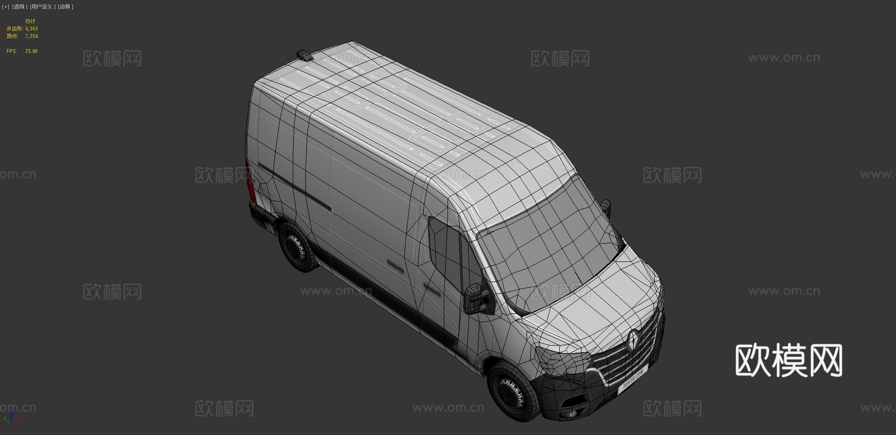 MasterL2H款雷诺 2厢式货车3d模型