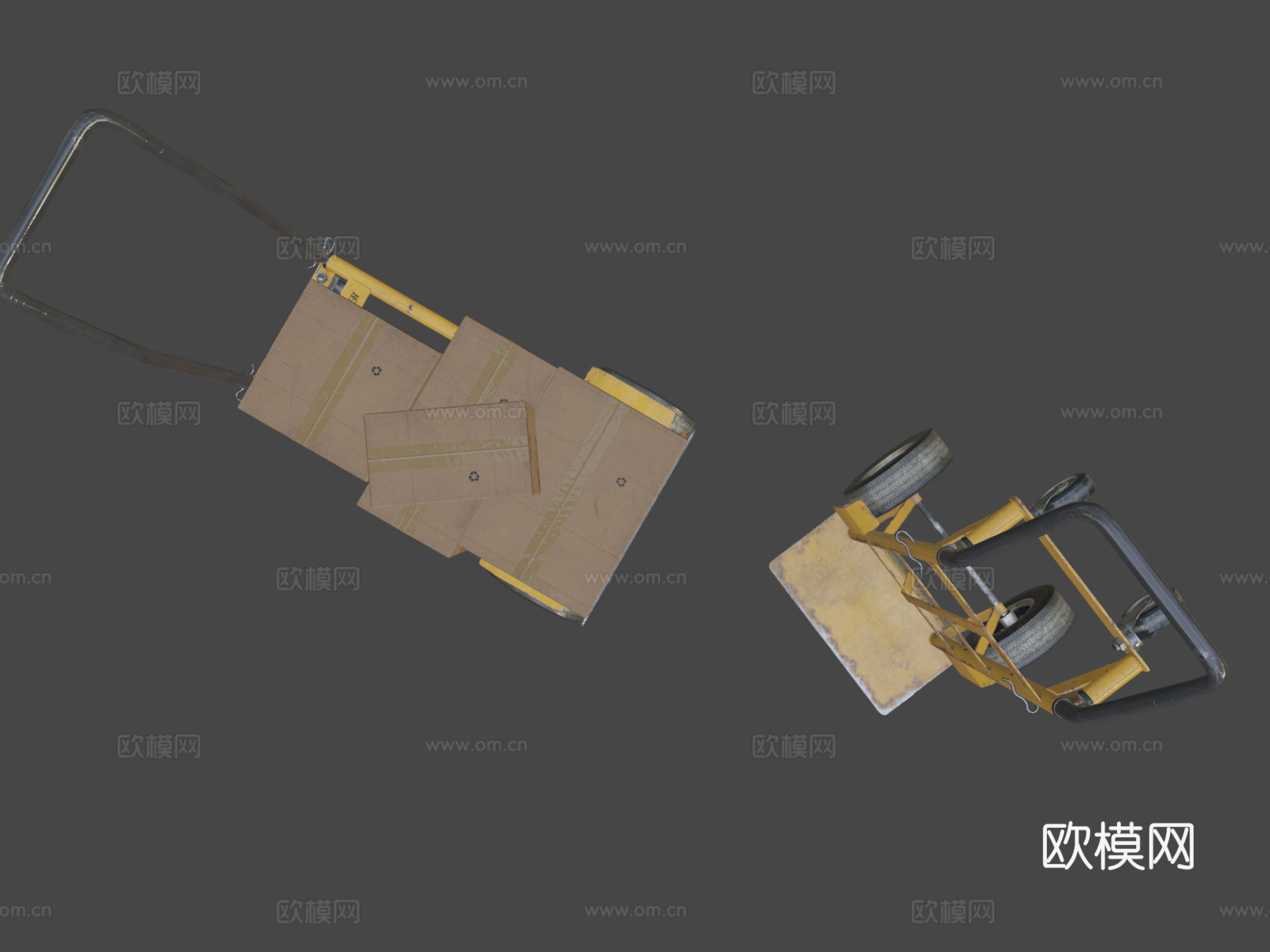 两用手推车3d模型