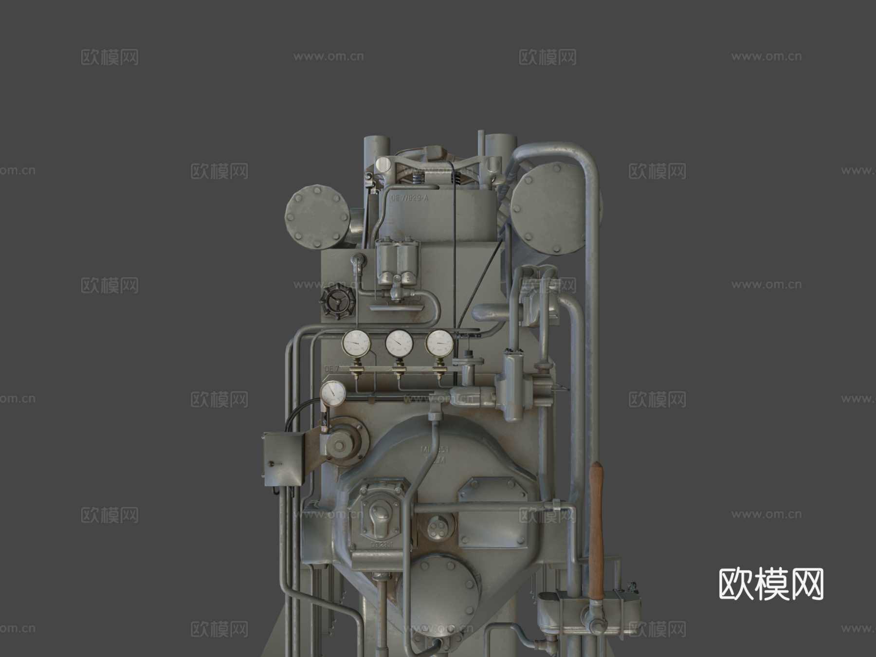 二战U型潜艇 柴油发动机3d模型