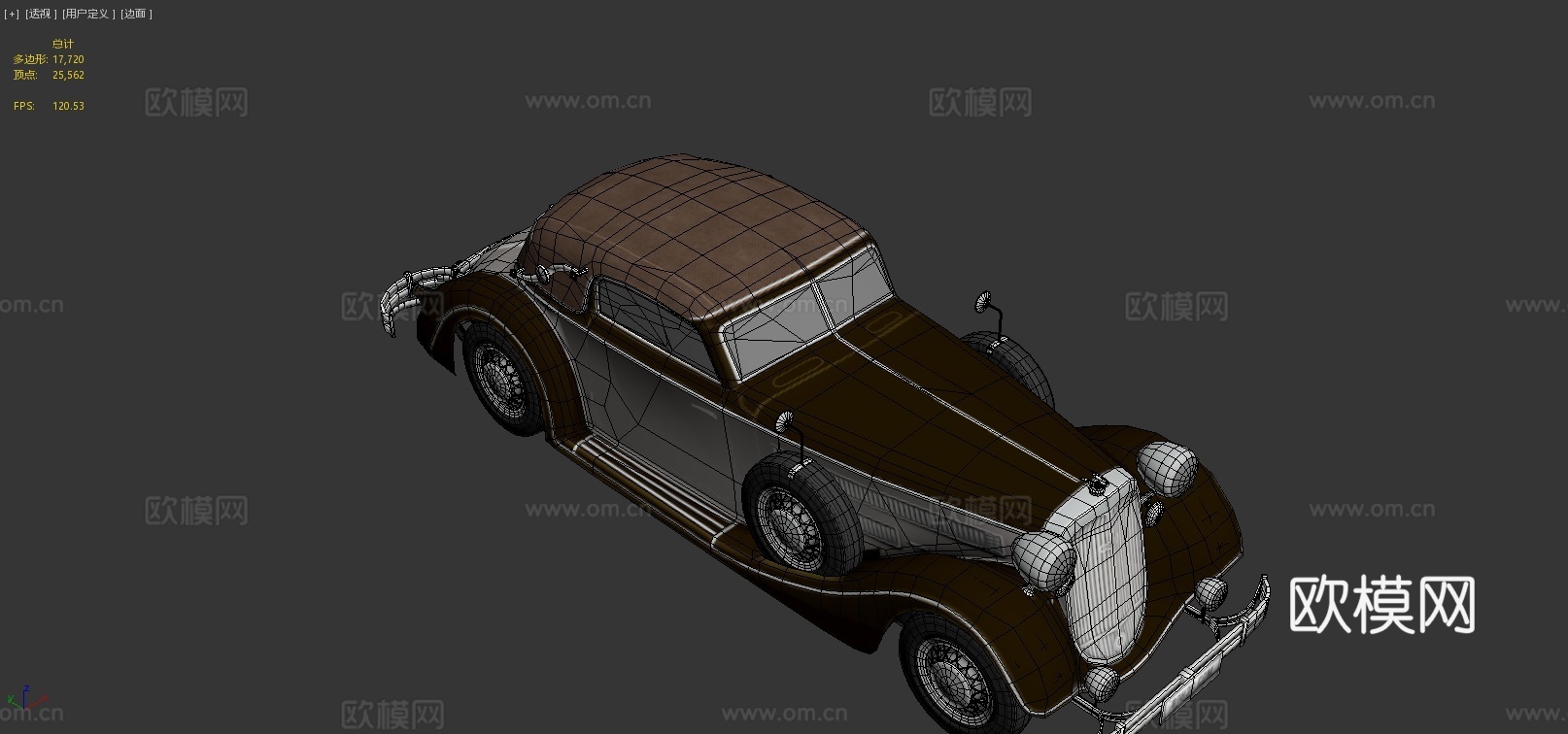 汽车 老爷车 敞篷车3d模型