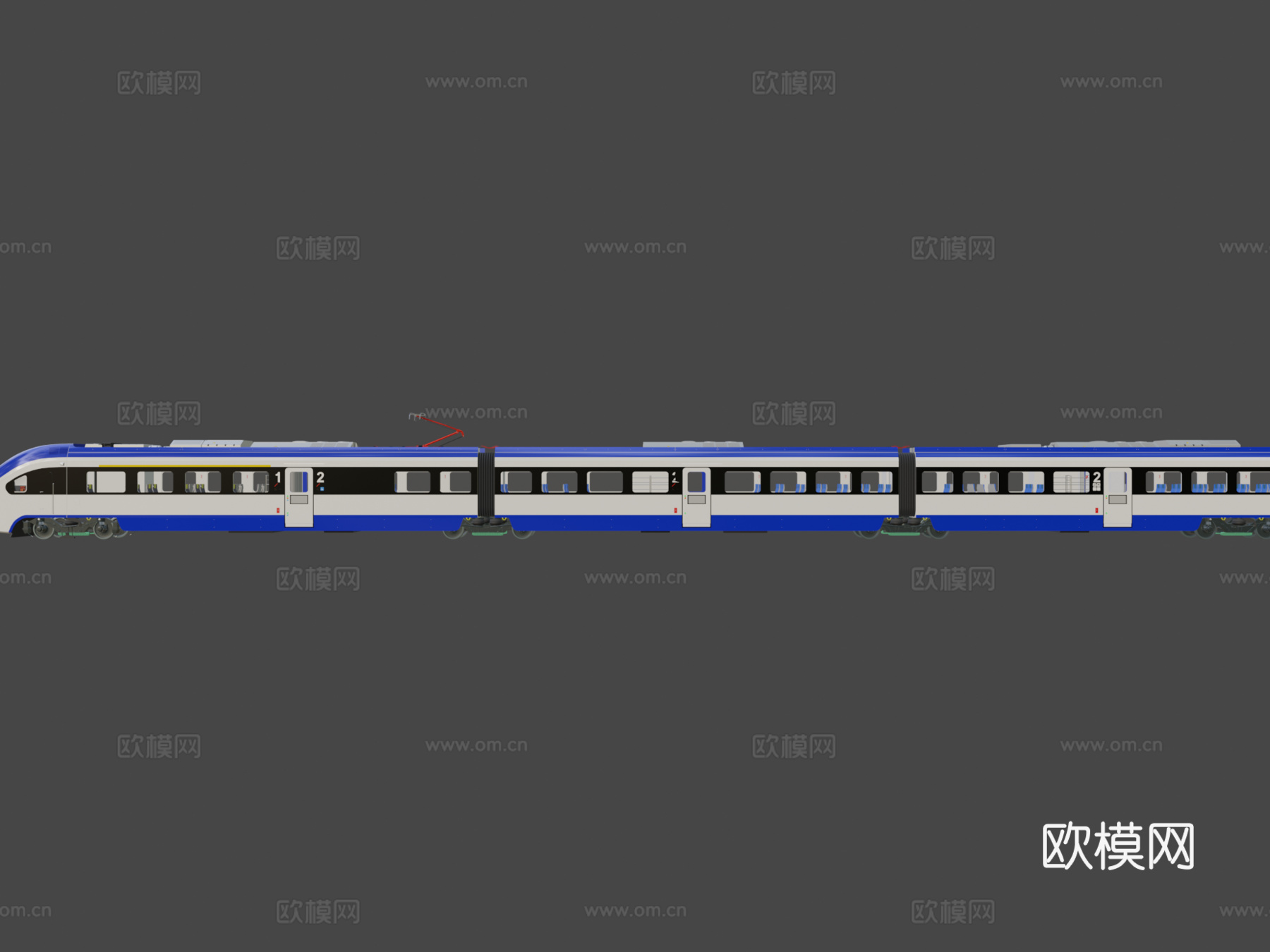 城际动车组 列车3d模型
