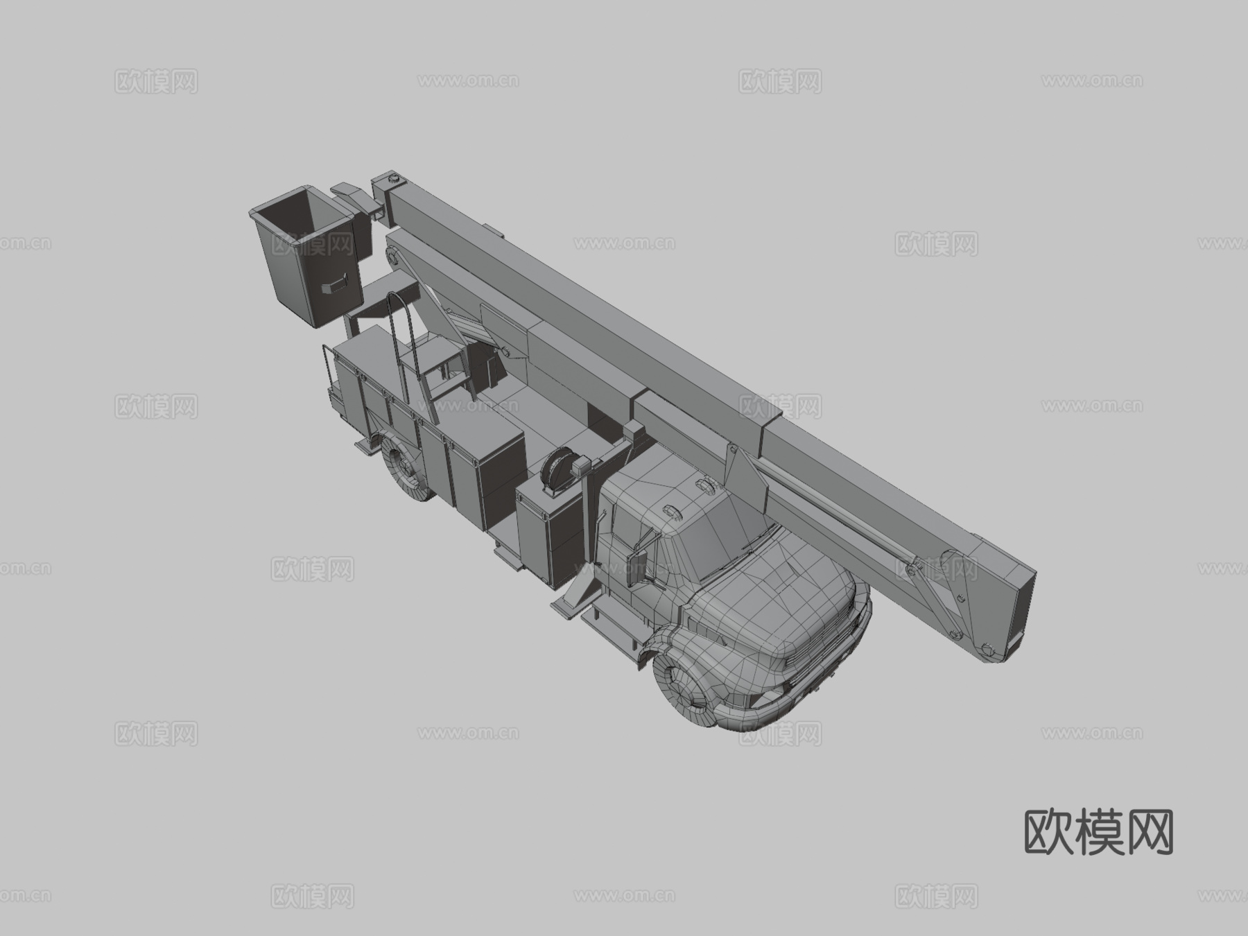 带起重机的卡车3d模型