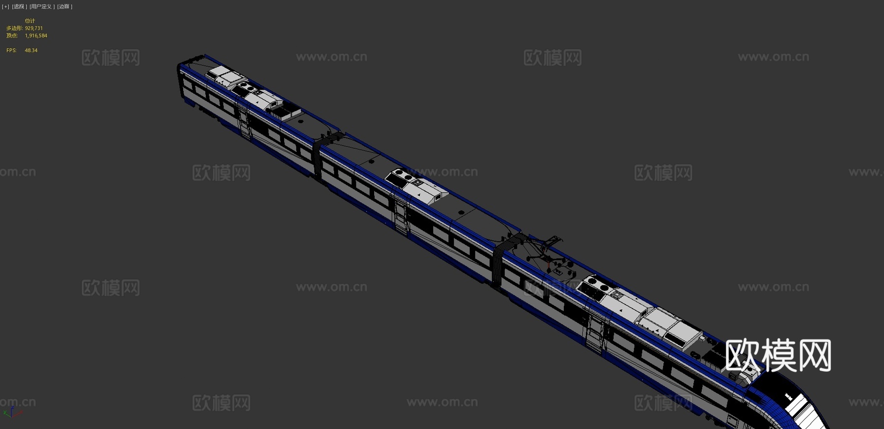 城际动车组 列车3d模型