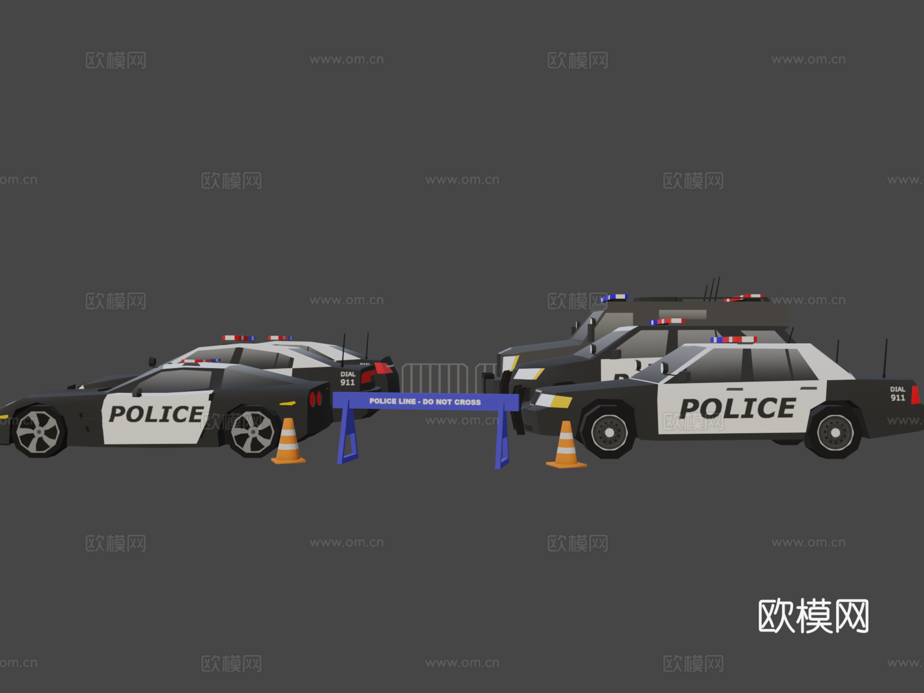 警车 公务车 汽车3d模型