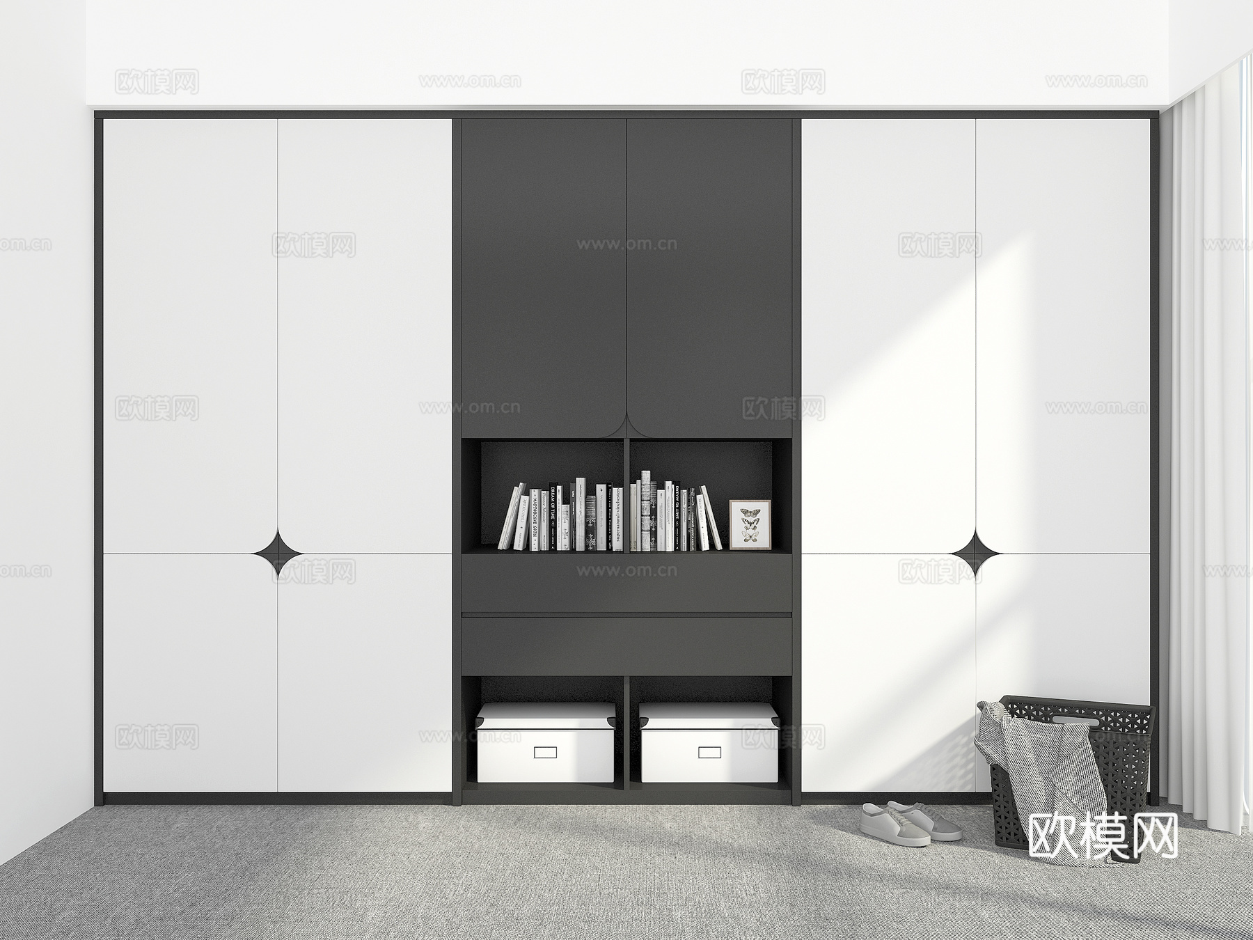 现代衣柜3d模型下载