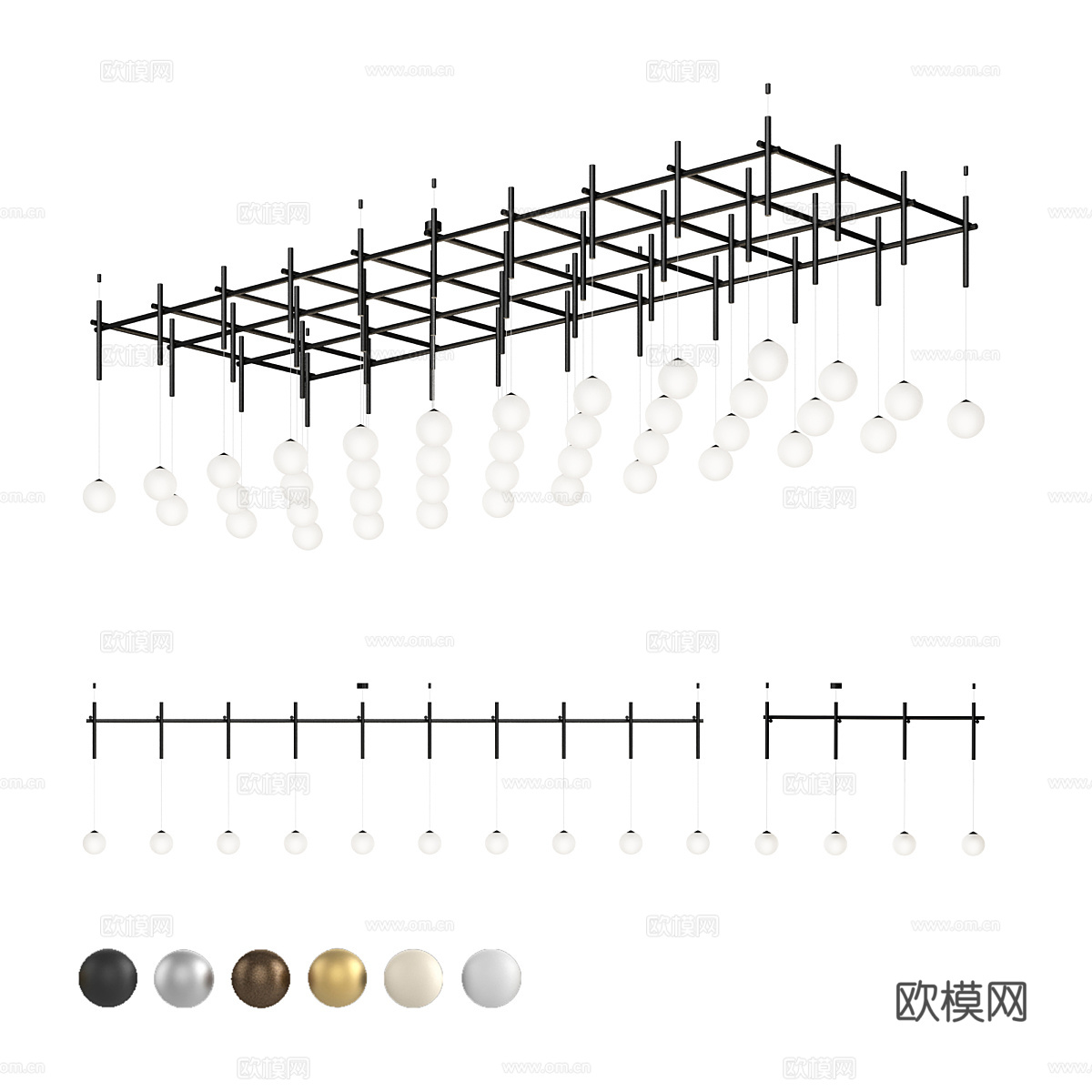 现代简约吊灯 几何吊灯3d模型