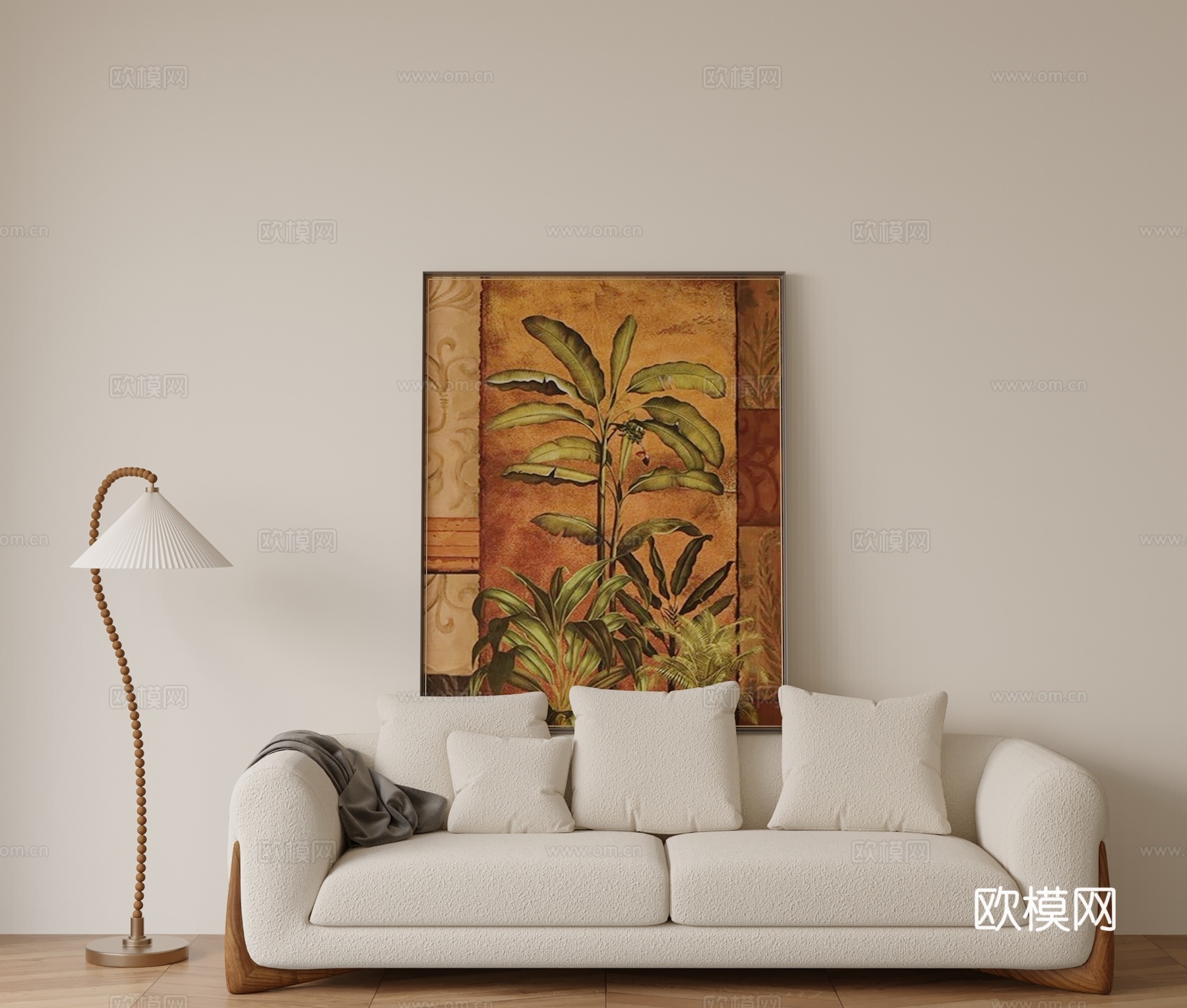 中古风双人沙发3d模型下载