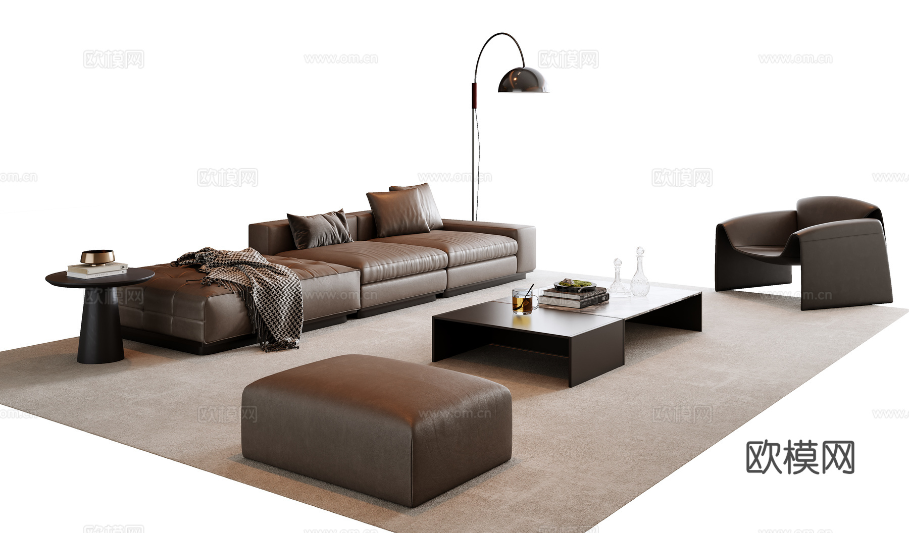 意式组合沙发3d模型下载