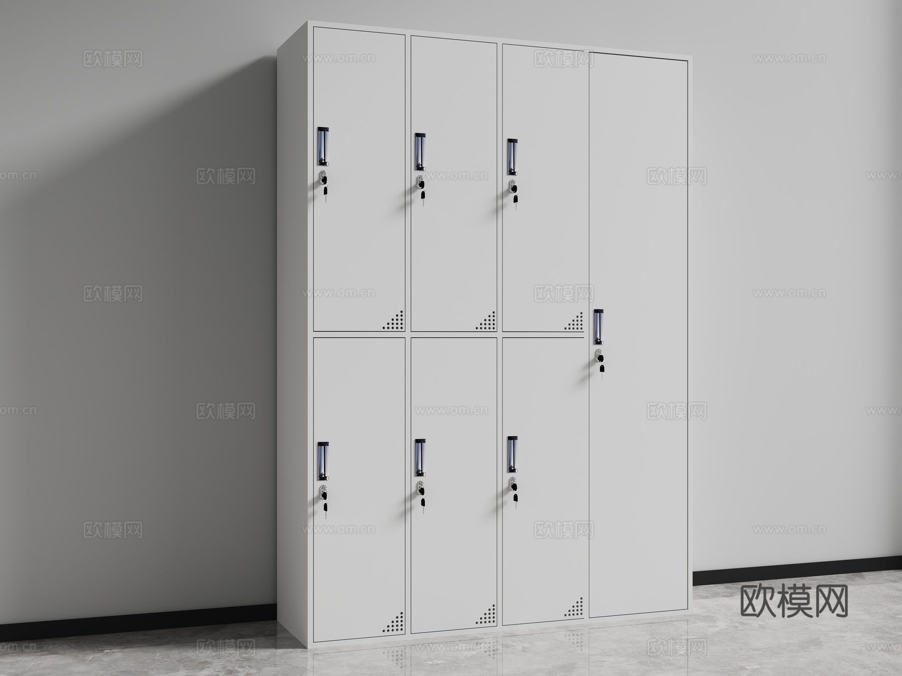 储物柜 密码锁 文件柜 保密柜3d模型下载（渲染图1）