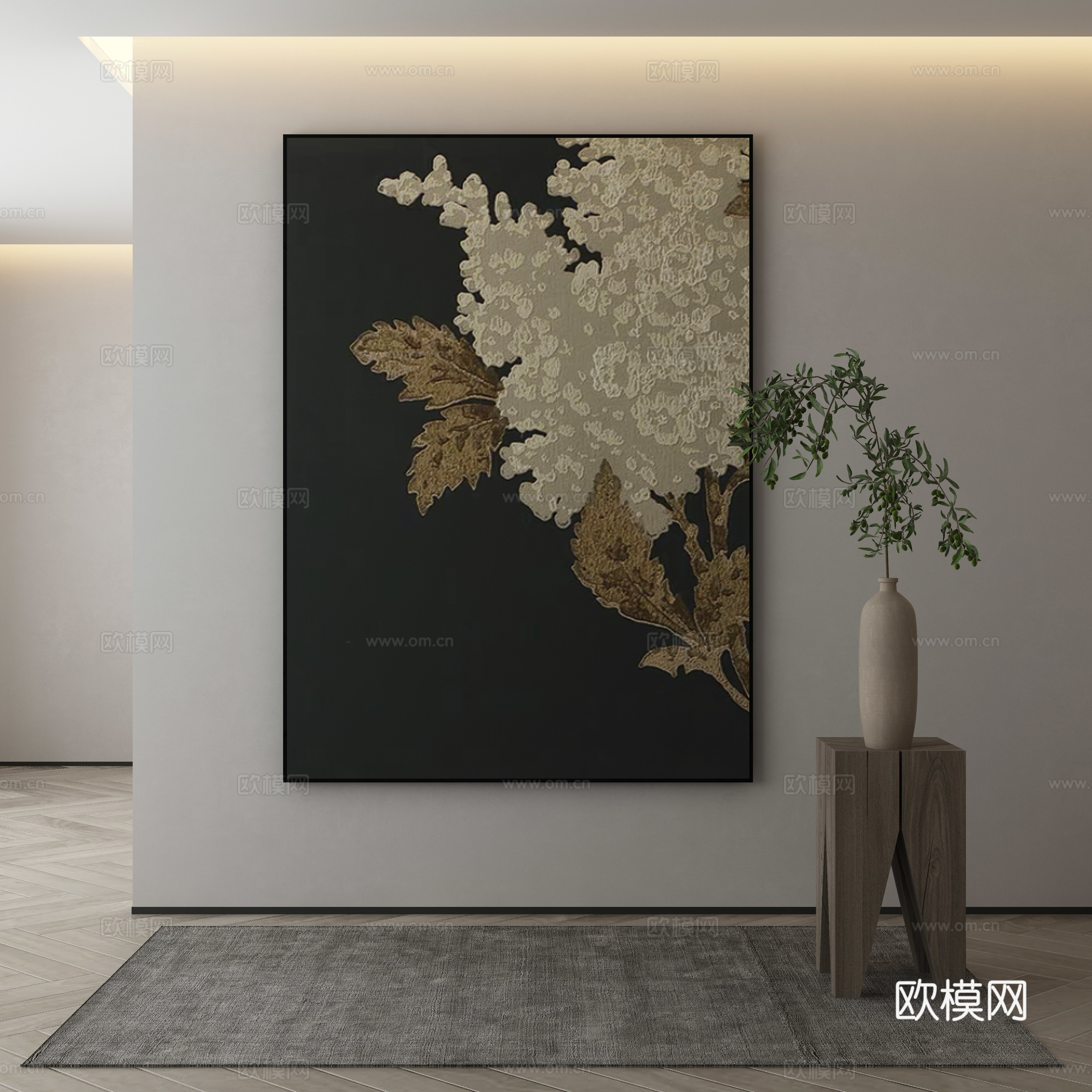 新中式装饰画 抽象挂画3d模型