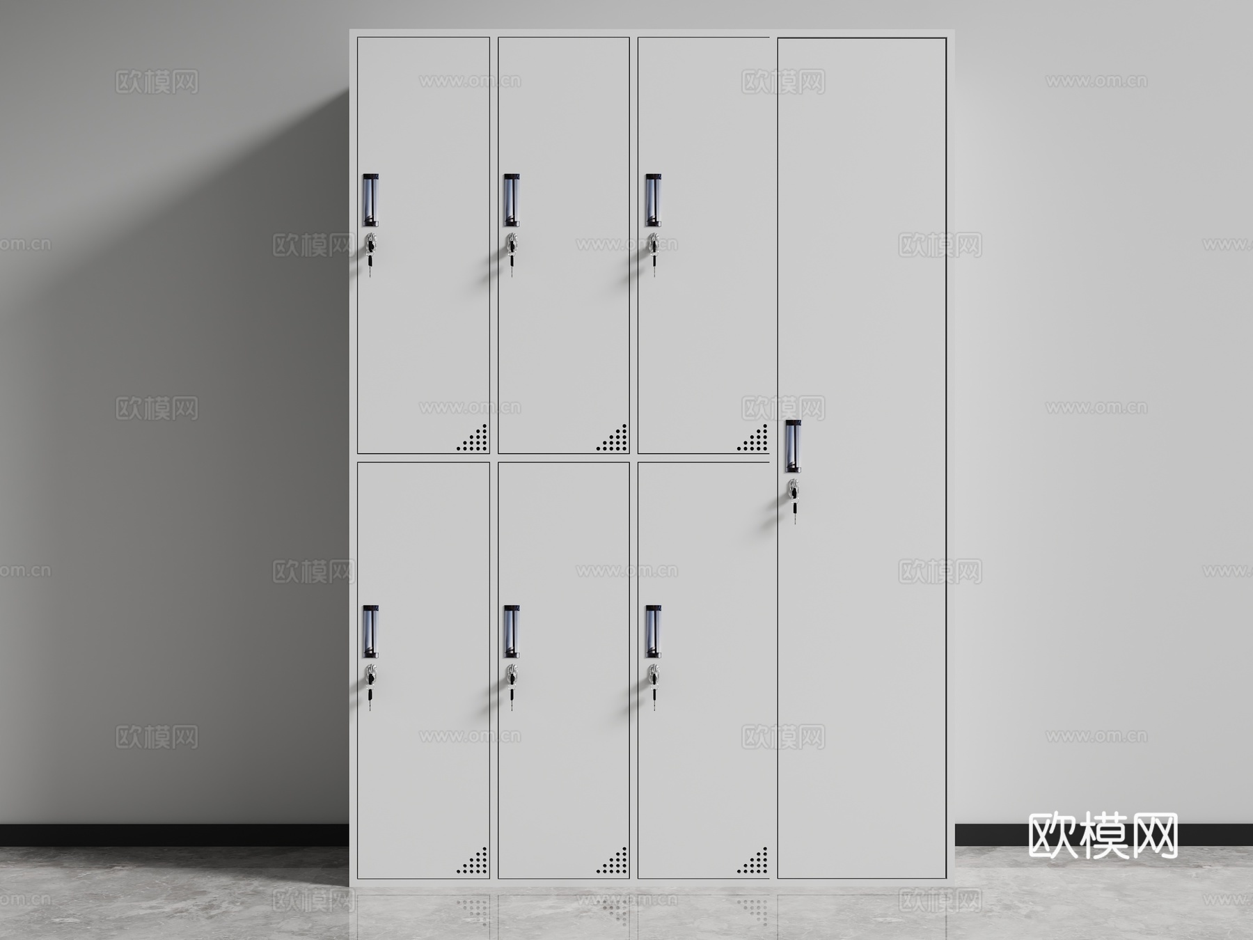 储物柜 密码锁 文件柜 保密柜3d模型下载（渲染图2）