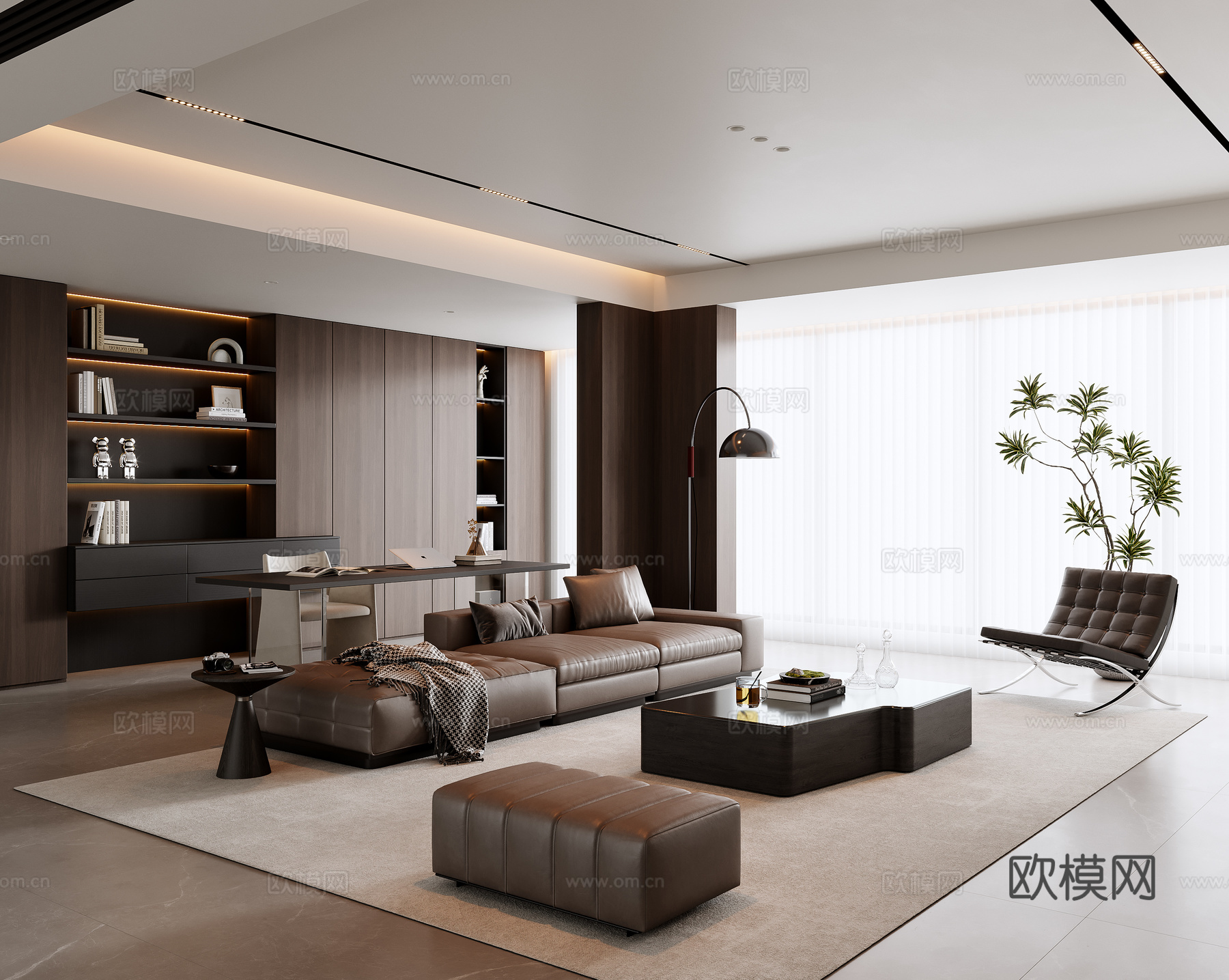 意式客厅3d模型下载