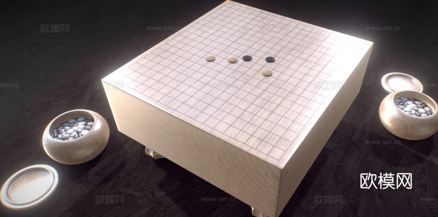 围棋 五子棋 棋盘 棋牌娱乐su模型