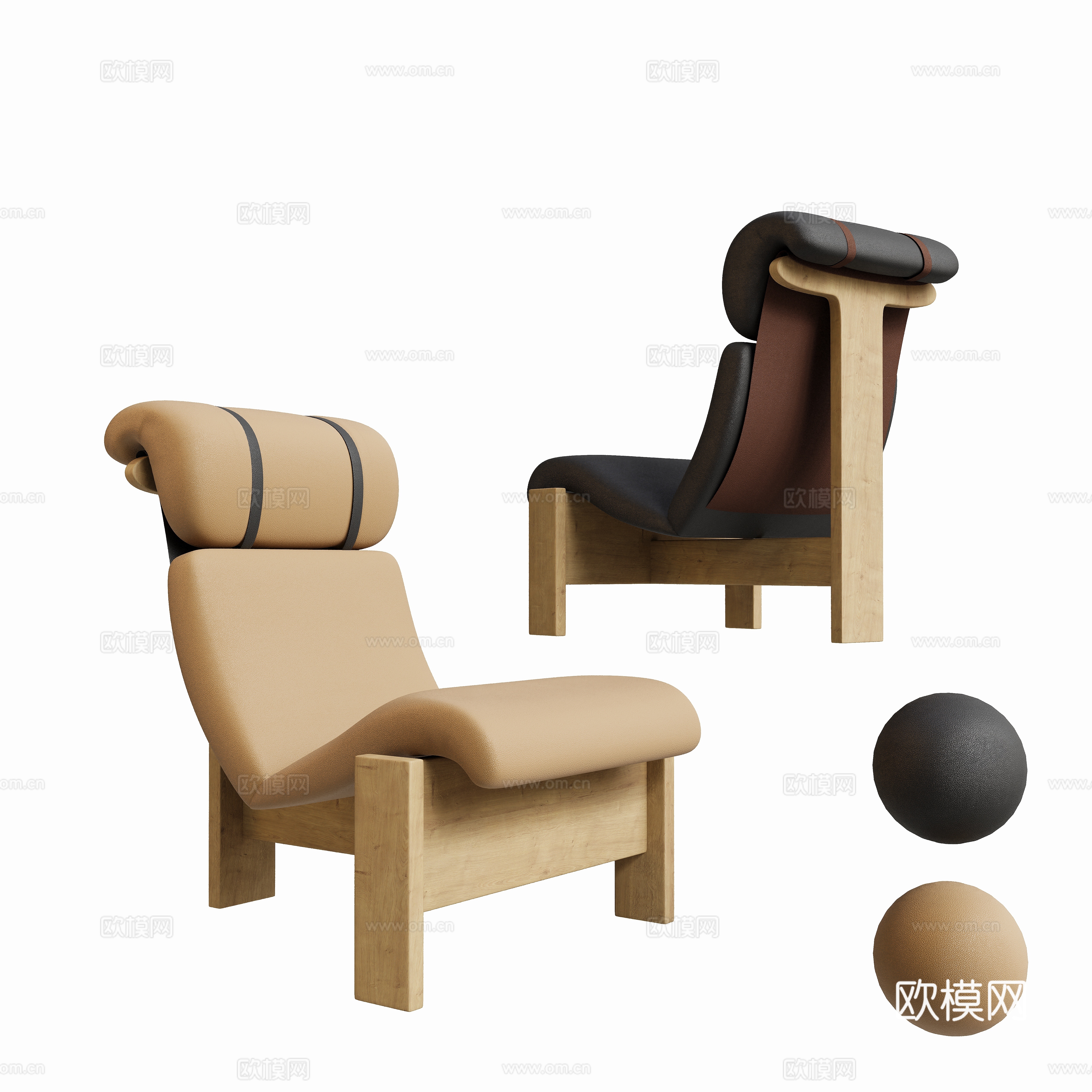 中古风椅子 休闲椅3d模型下载（渲染图1）