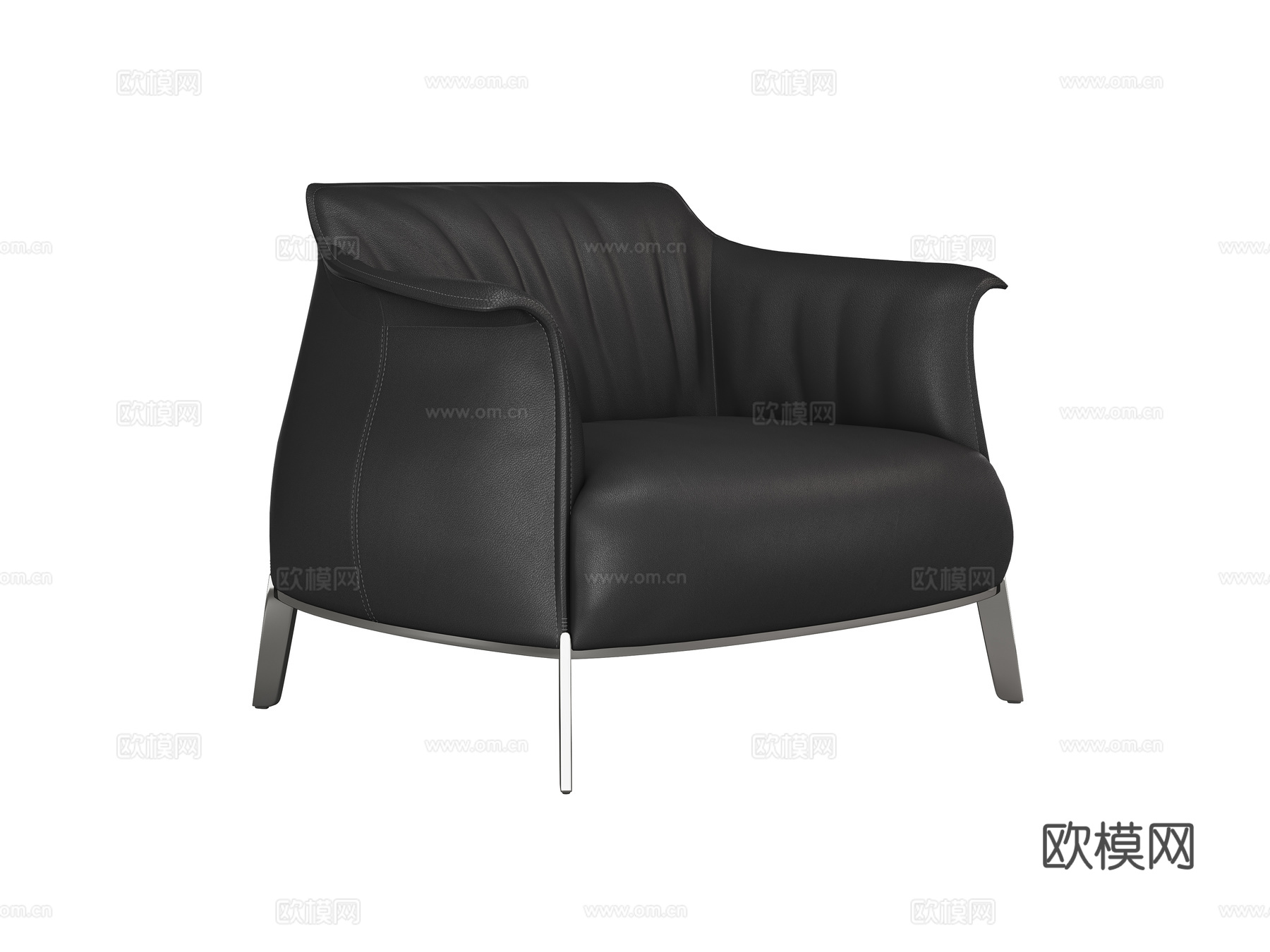 现代单人沙发3d模型下载（渲染图1）