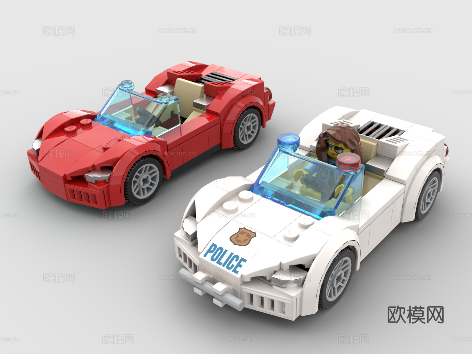 乐高 LEGO 玩具 积木敞篷跑车3d模型