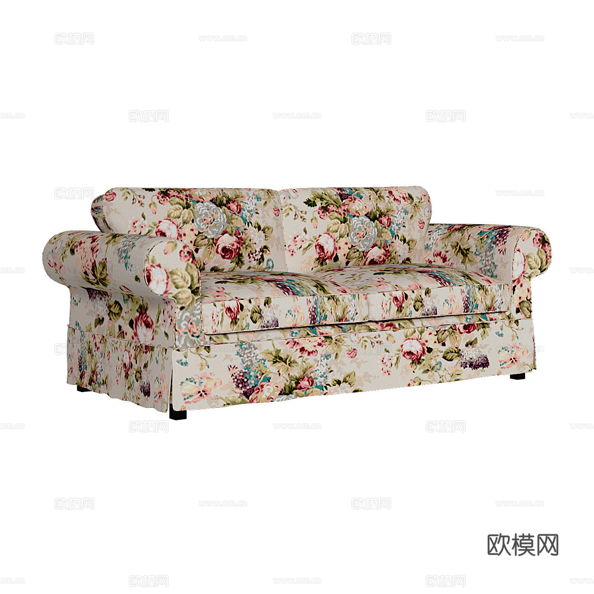 美式双人沙发3d模型下载
