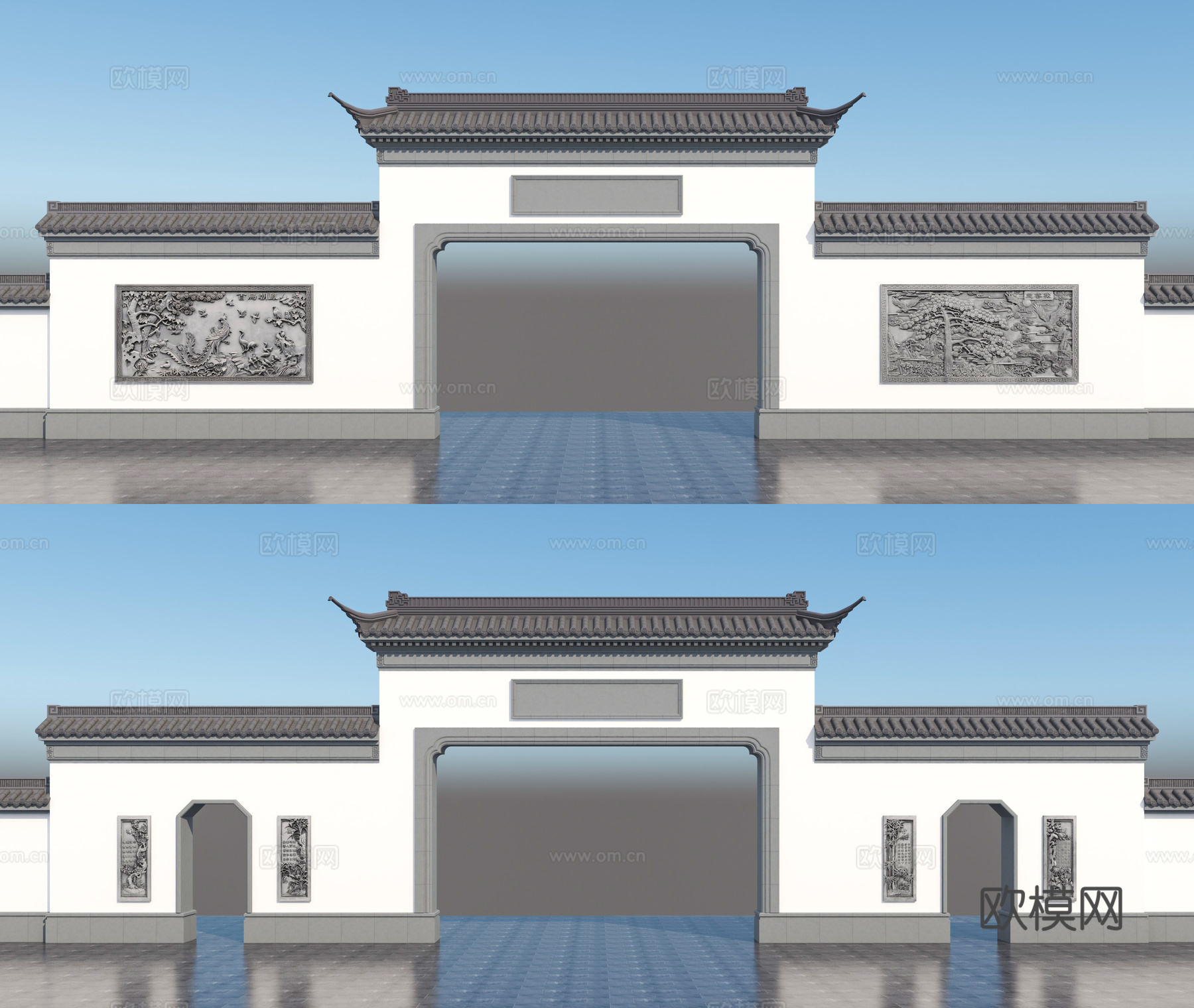 中式大门 仿古建筑su模型