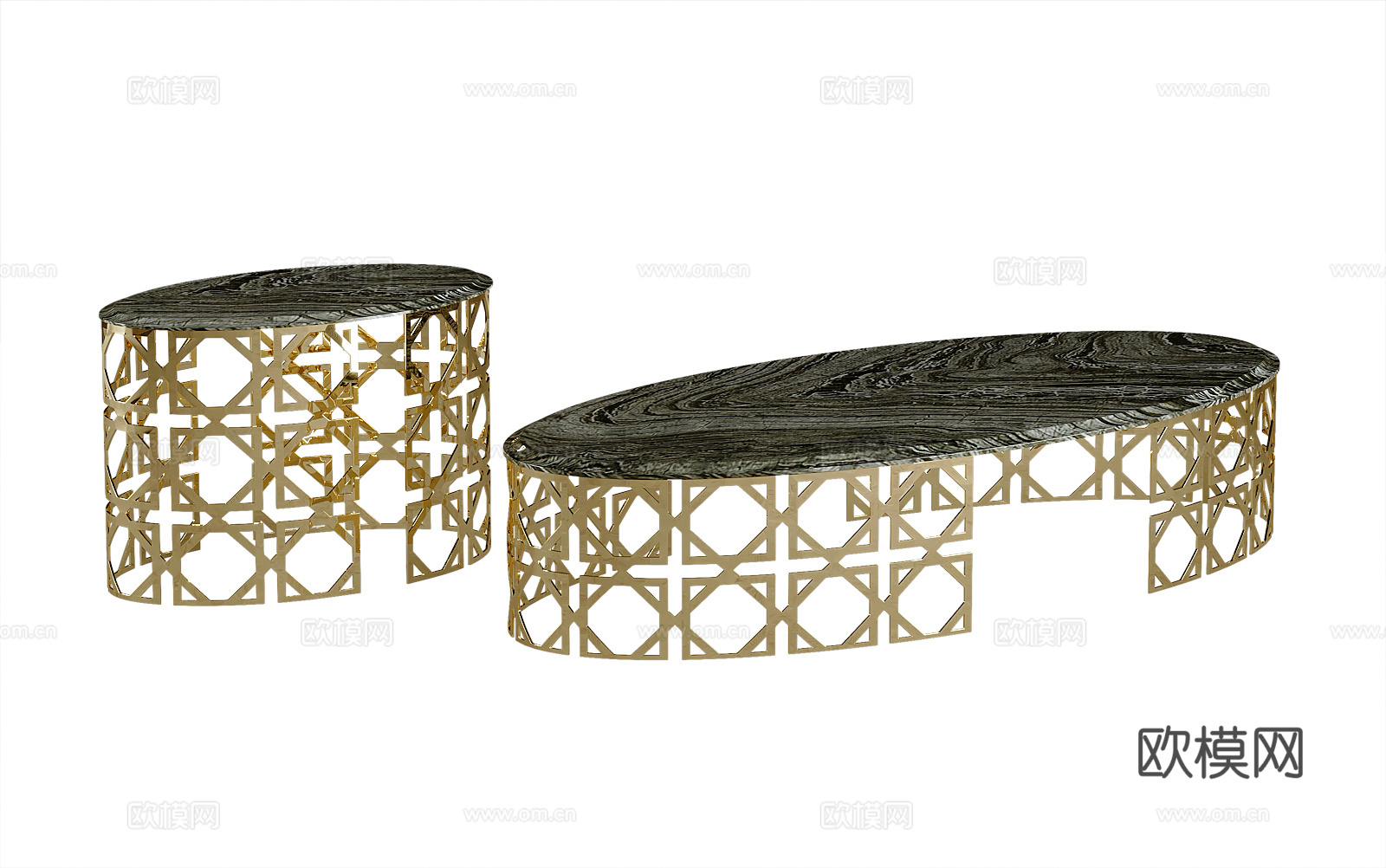 现代茶几3d模型下载