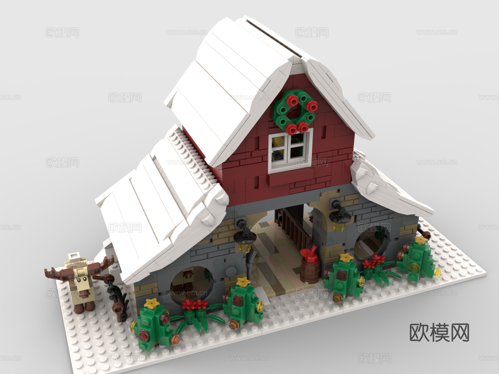 乐高 LEGO 玩具 积木 圣诞雪屋 驯鹿 圣诞节玩具3d模型