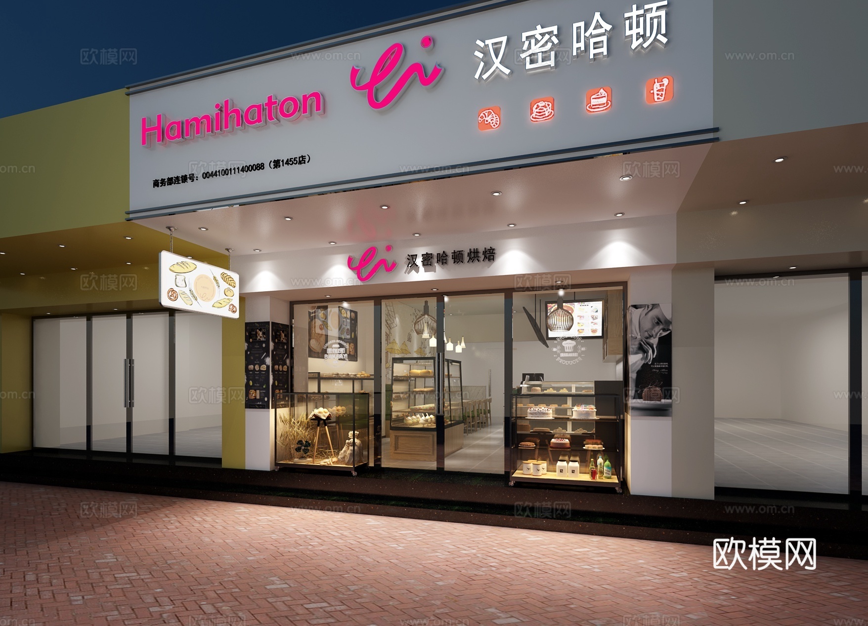 现代面包店 蛋糕店3d模型