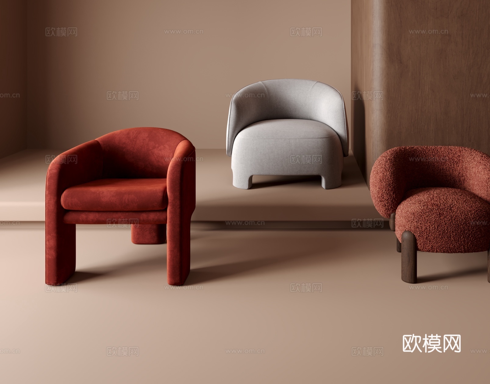 单人沙发3d模型下载
