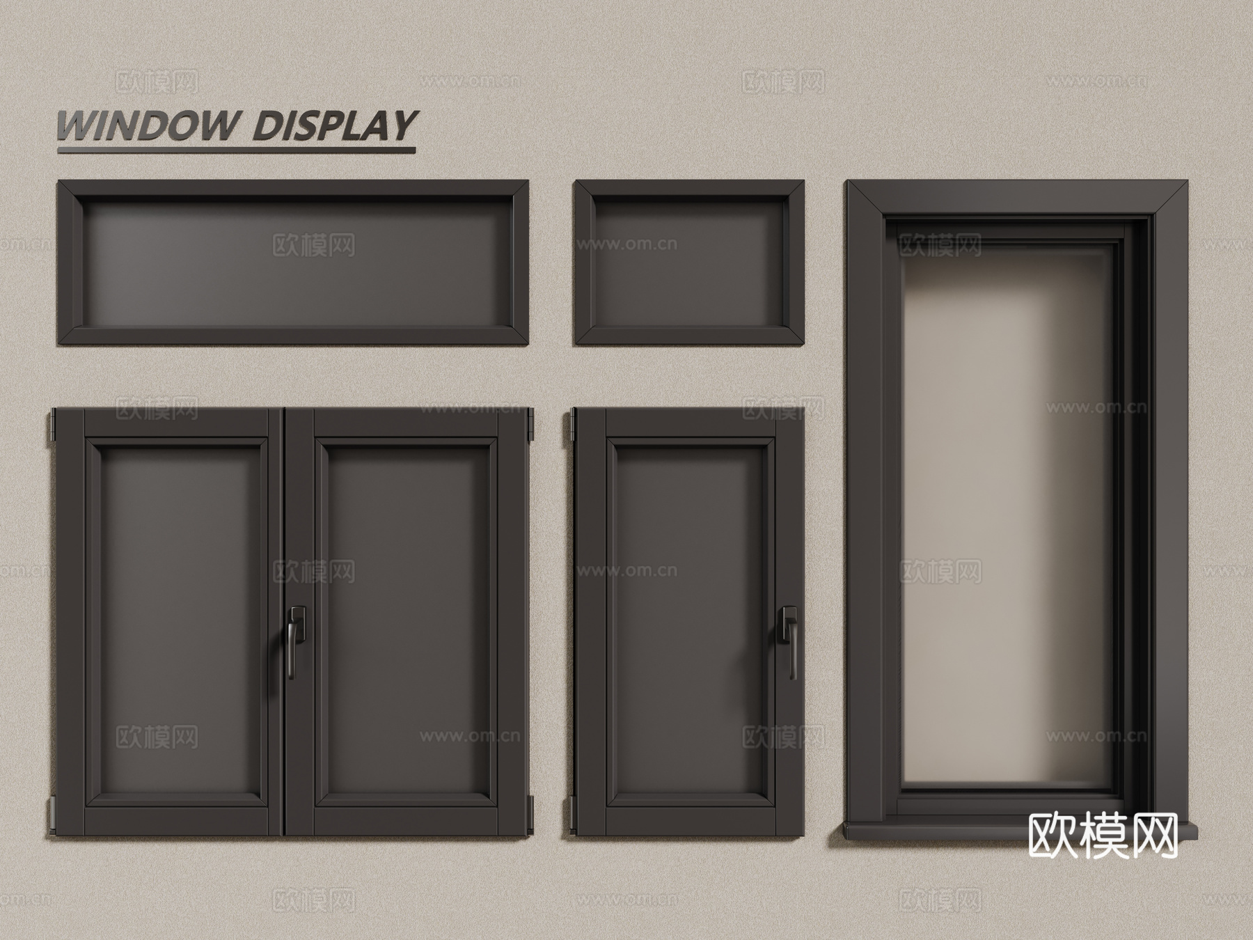 现代窗户 铝合金窗户 平开窗 落地窗3d模型