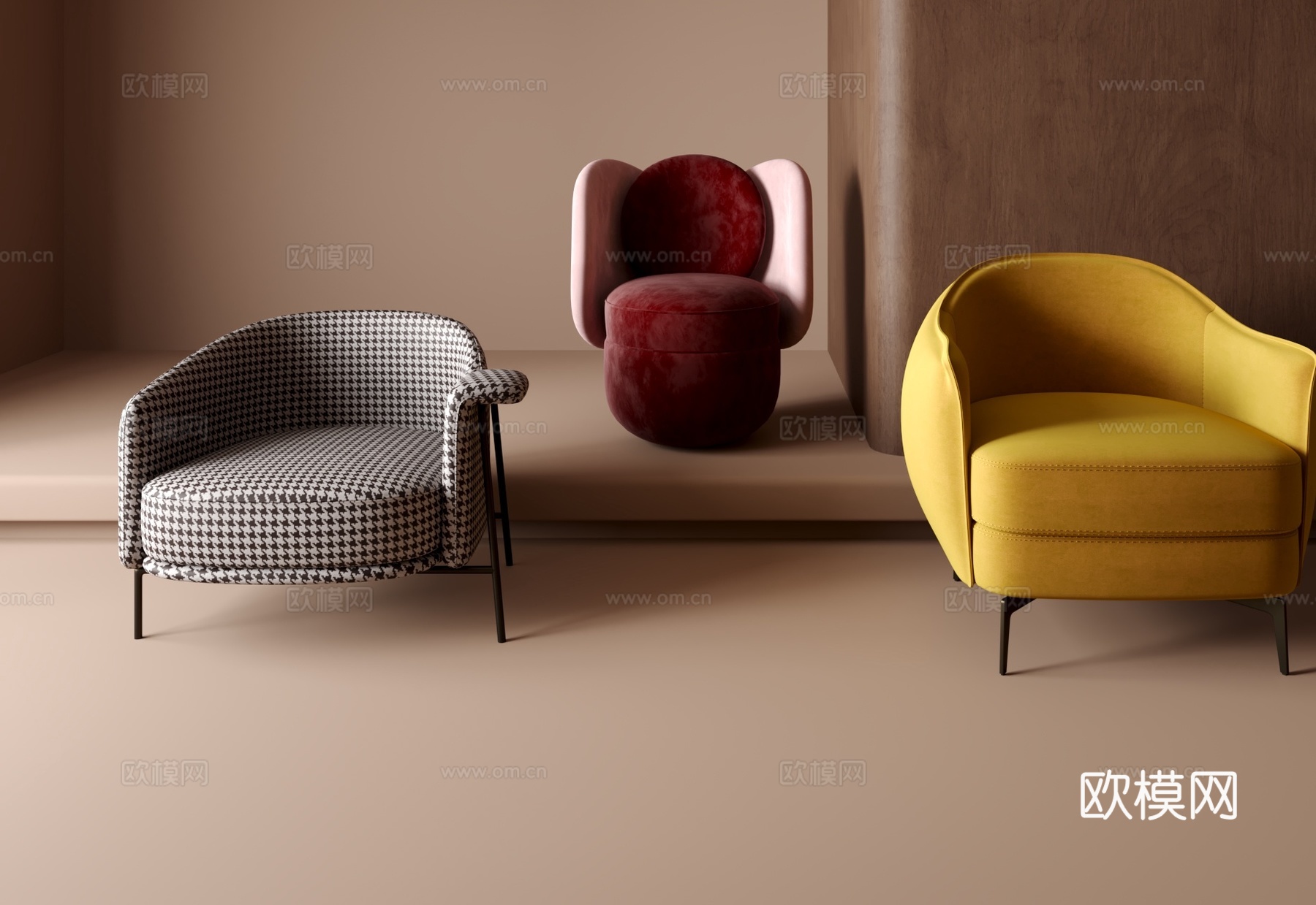 单人沙发3d模型下载