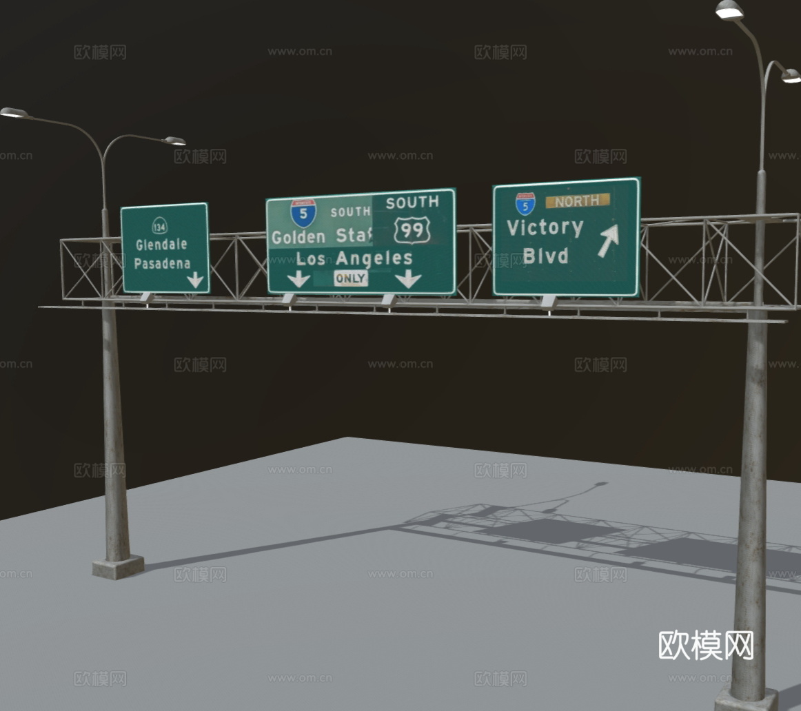 公路标识牌 公路信息牌 路标3d模型