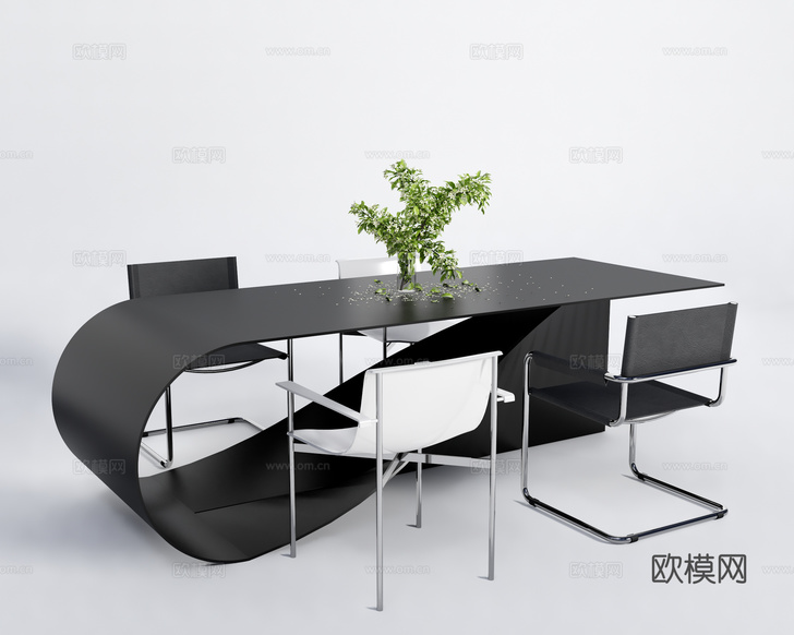 现代餐桌椅3d模型下载