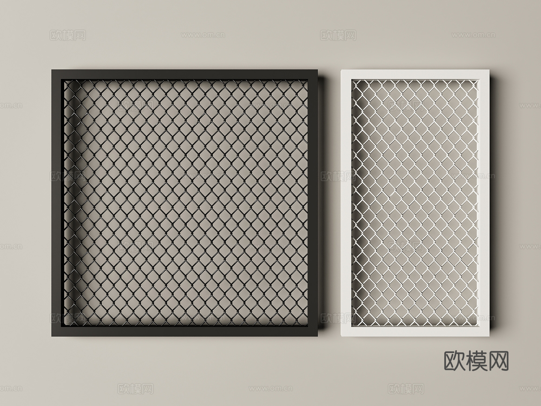 现代铁丝网 围墙 围挡 护栏3d模型下载