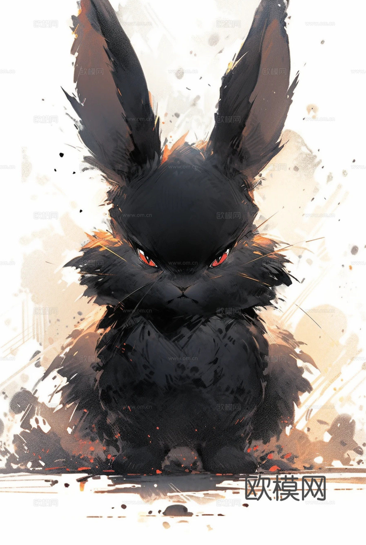 卡通兔子装饰画贴图下载