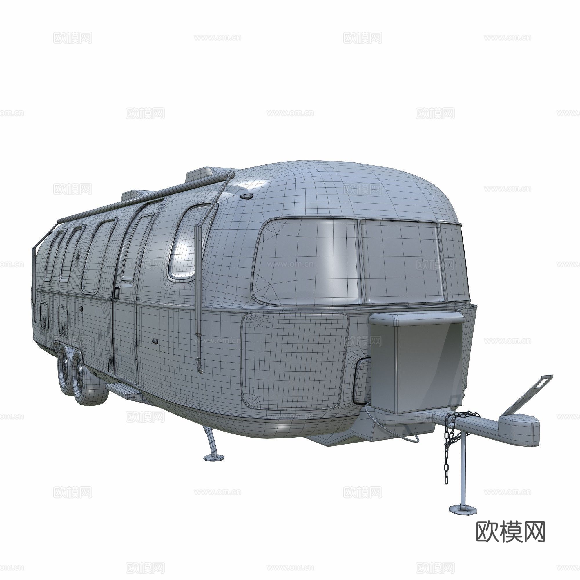 现代拖挂房车3d模型