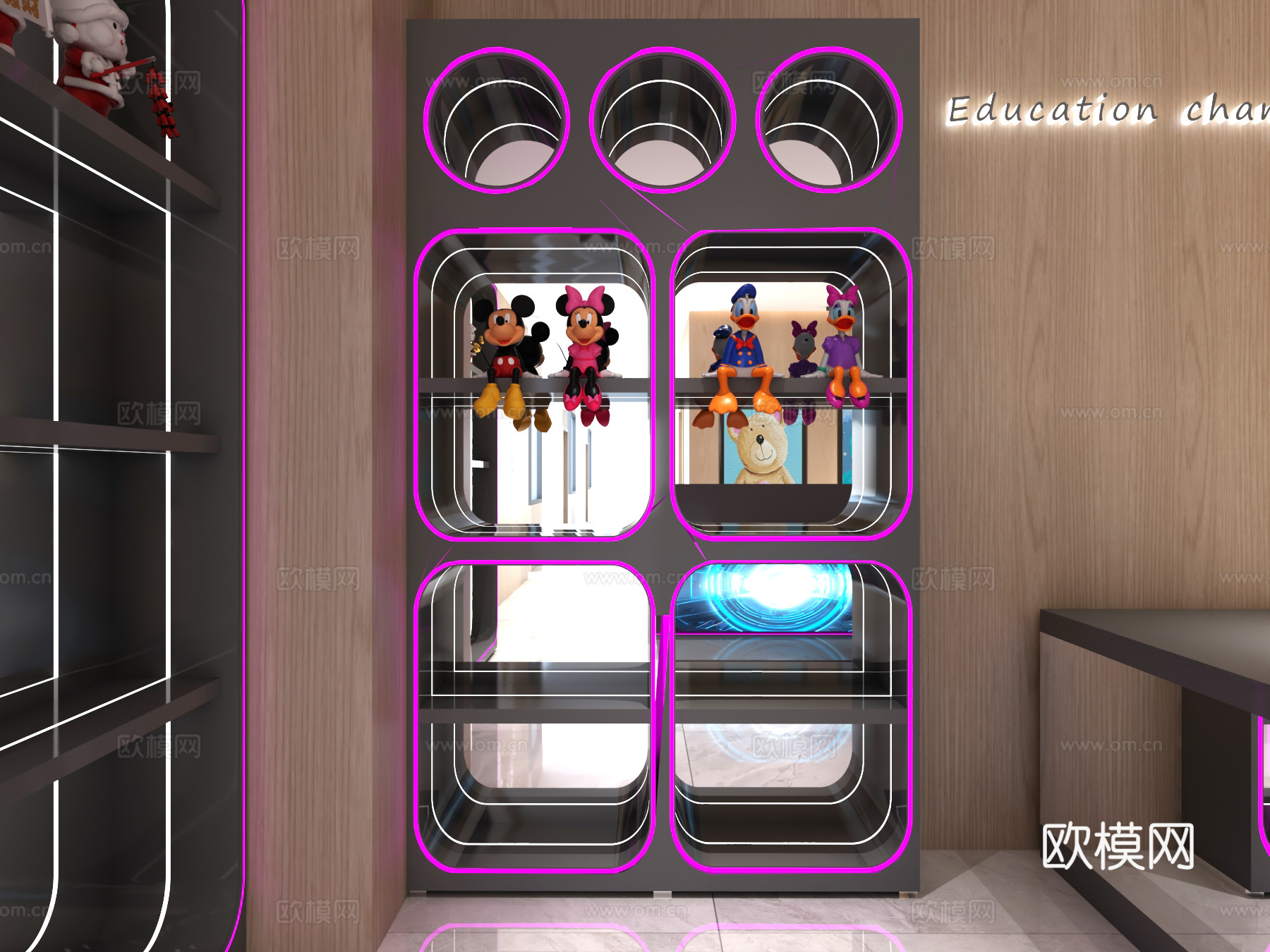 现代动漫城前台3d模型下载（渲染图3）