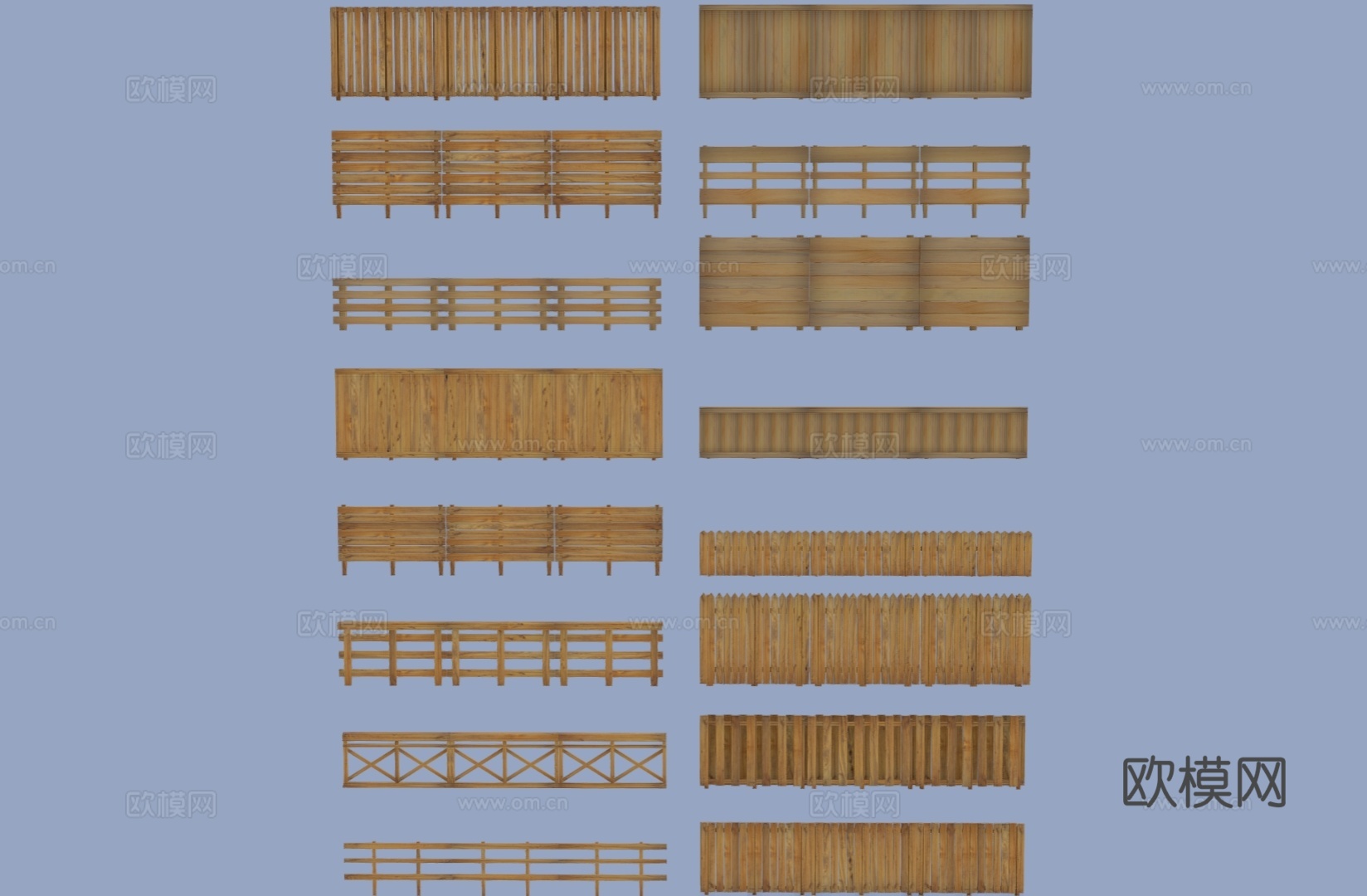 中式围栏 护栏 竹子围栏 竹栅栏3d模型