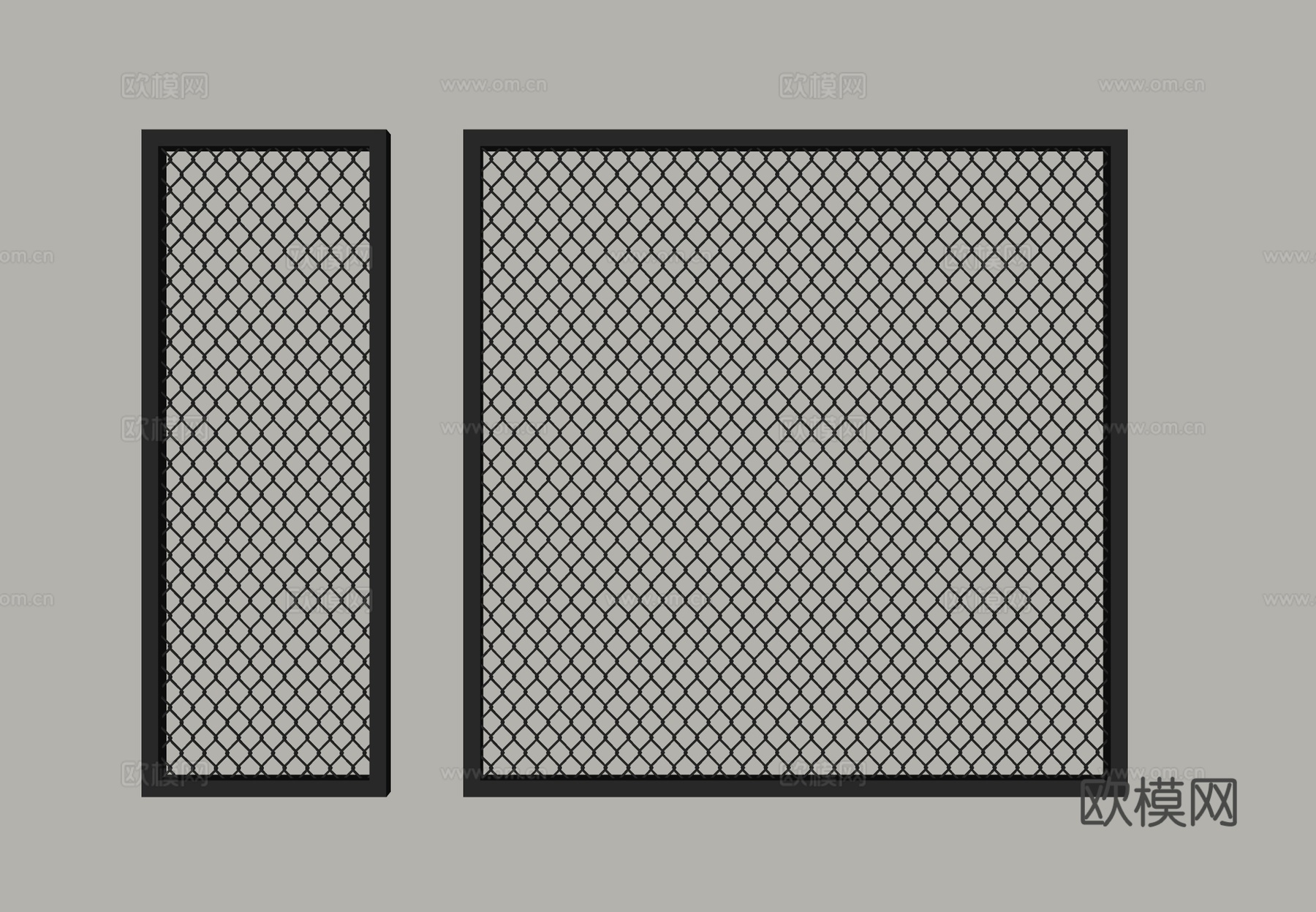 铁丝网围墙 围挡 围栏隔断su模型