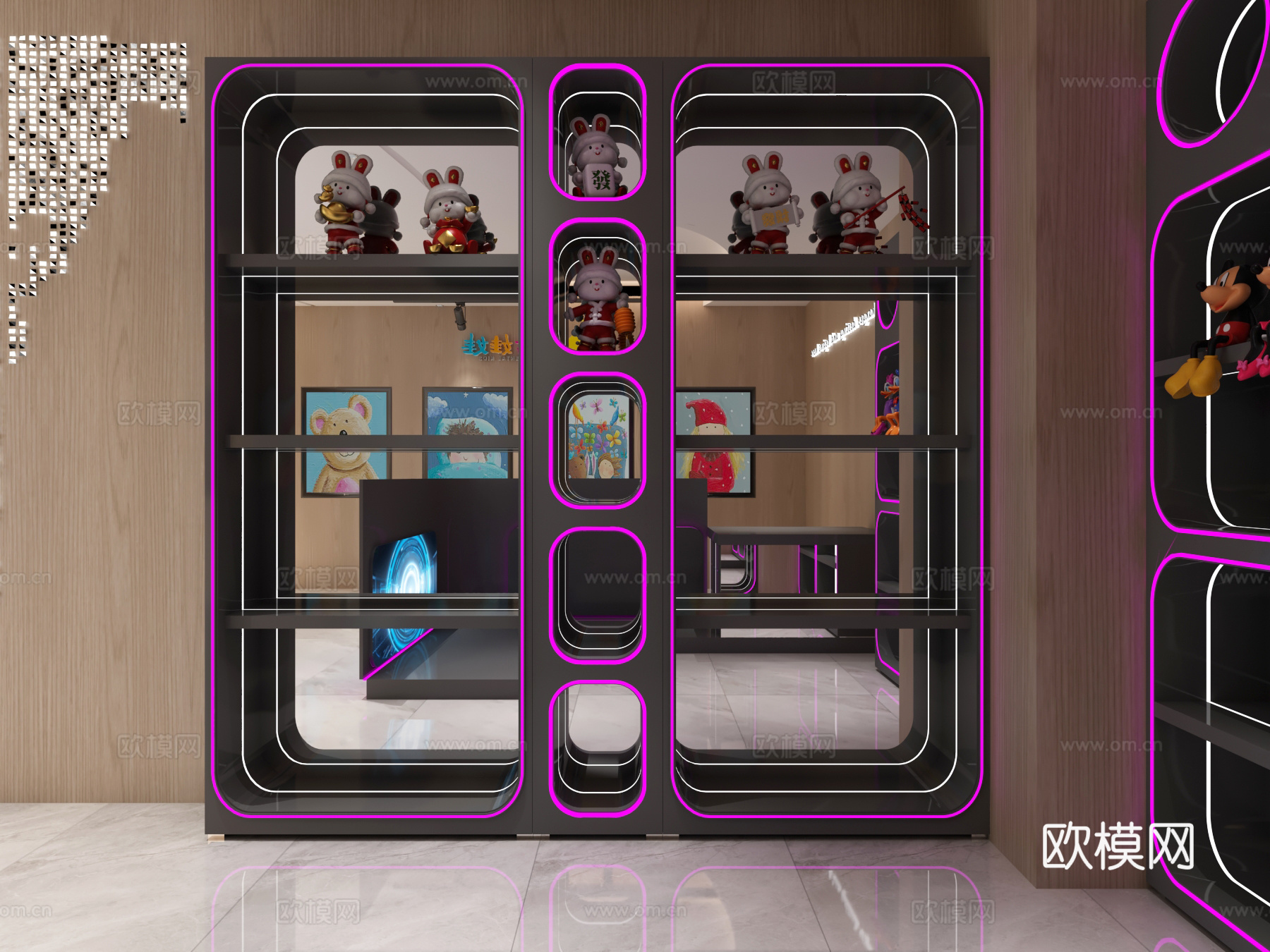 现代动漫城前台3d模型下载（渲染图4）