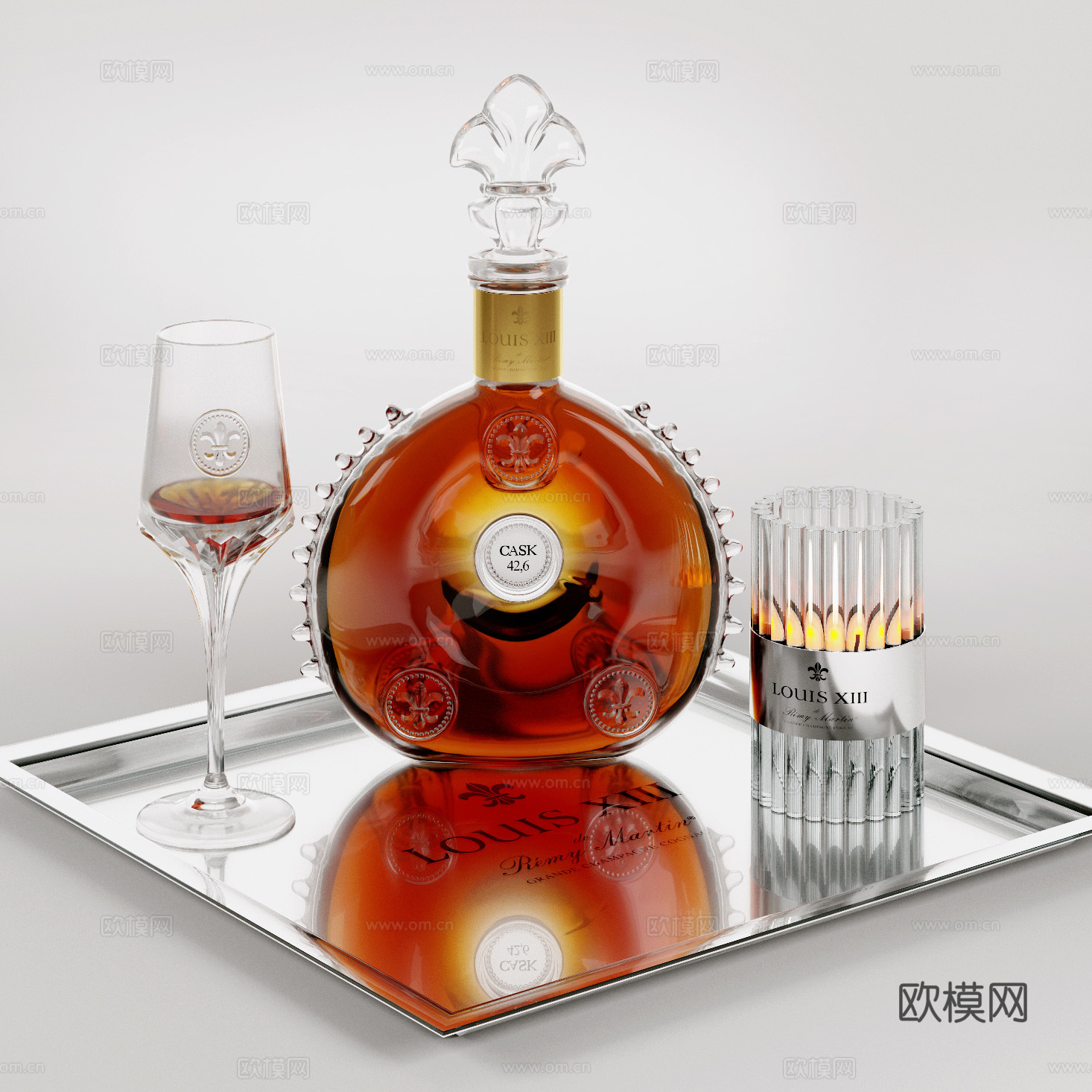 红酒托盘 洋酒 酒具 酒器3d模型