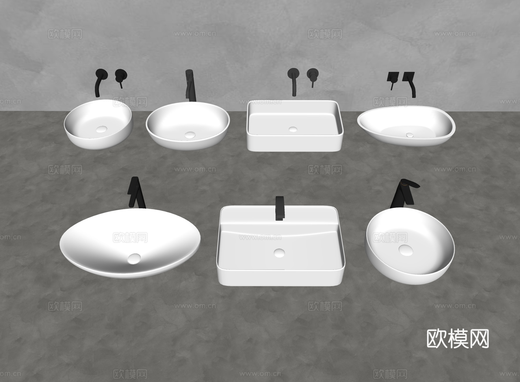 台盆 洗手盆 洗手台su模型下载（渲染图1）