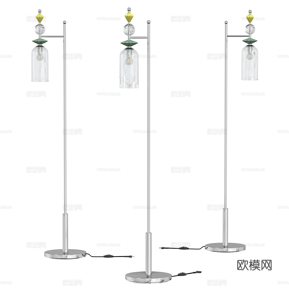 现代玻璃落地灯3d模型