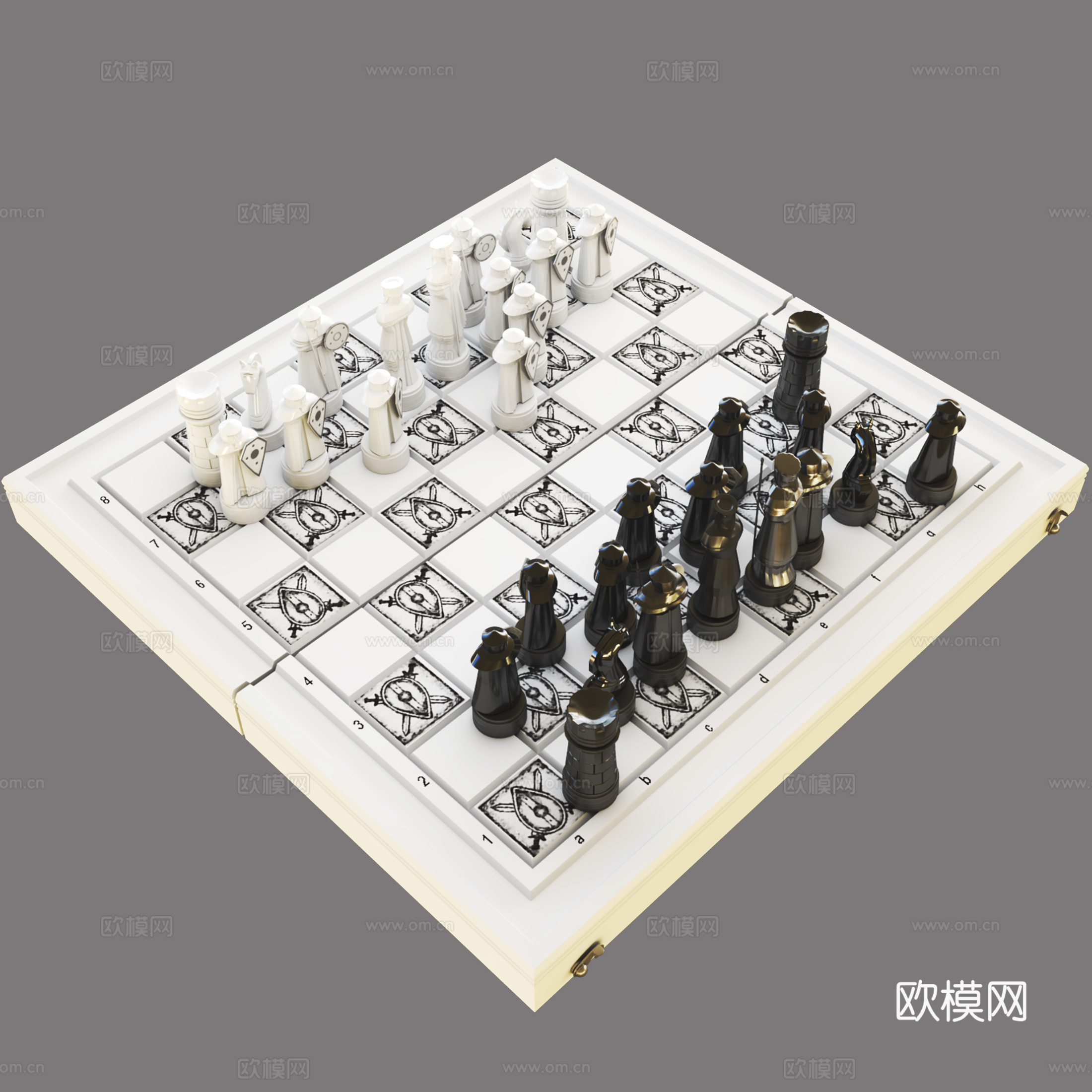 国际象棋 象棋 摆动棋 棋盒 棋板3d模型